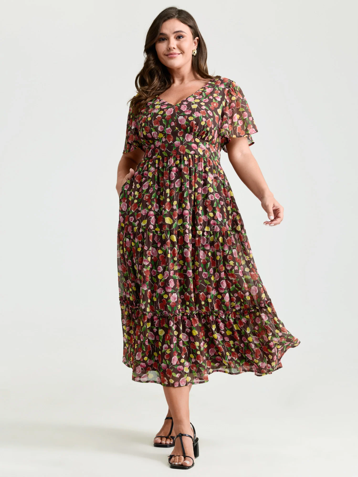 Vacation-Ready Floral Print Back-Tie Midi Dress - Image 3