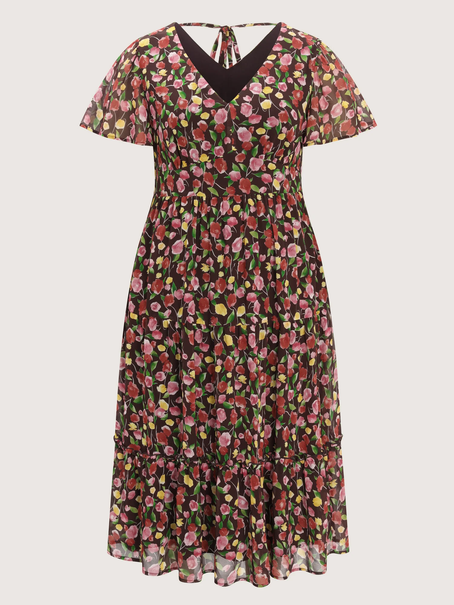 Vacation-Ready Floral Print Back-Tie Midi Dress - Image 7