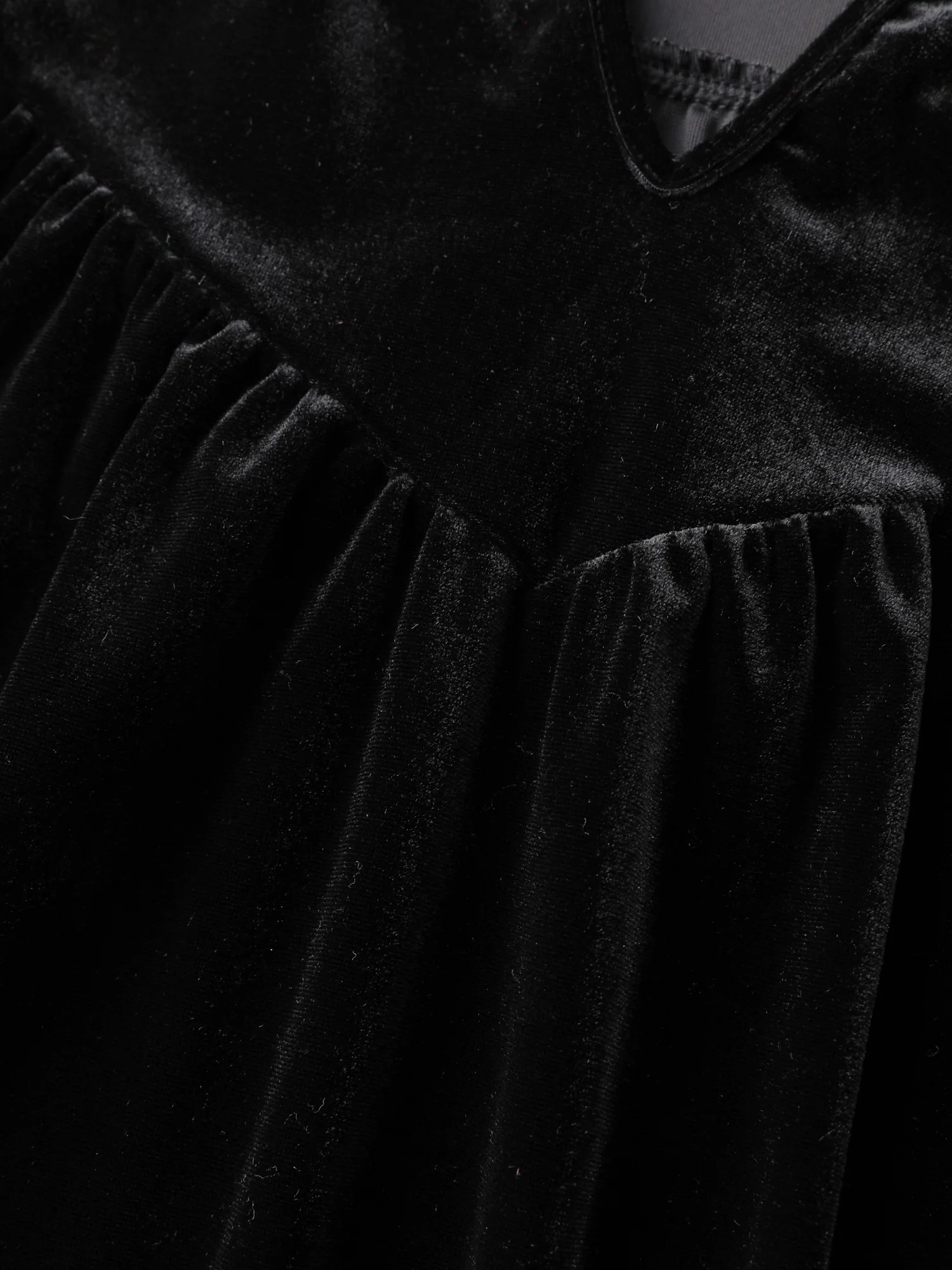 Velvet Cut-Out Neck Spliced Knit Top - Image 5