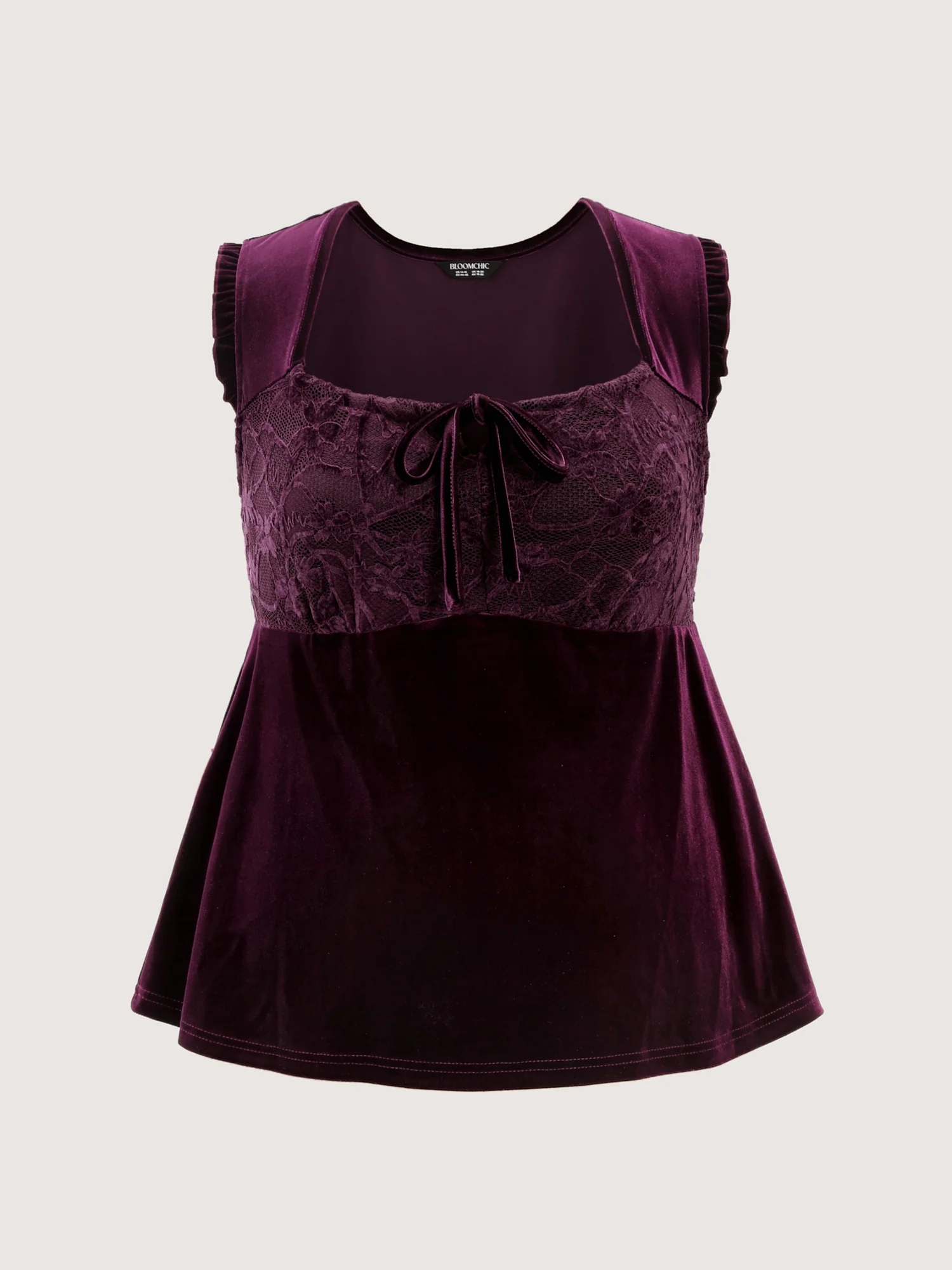 Velvet Front-Tie Shirred Tank Top - Image 6