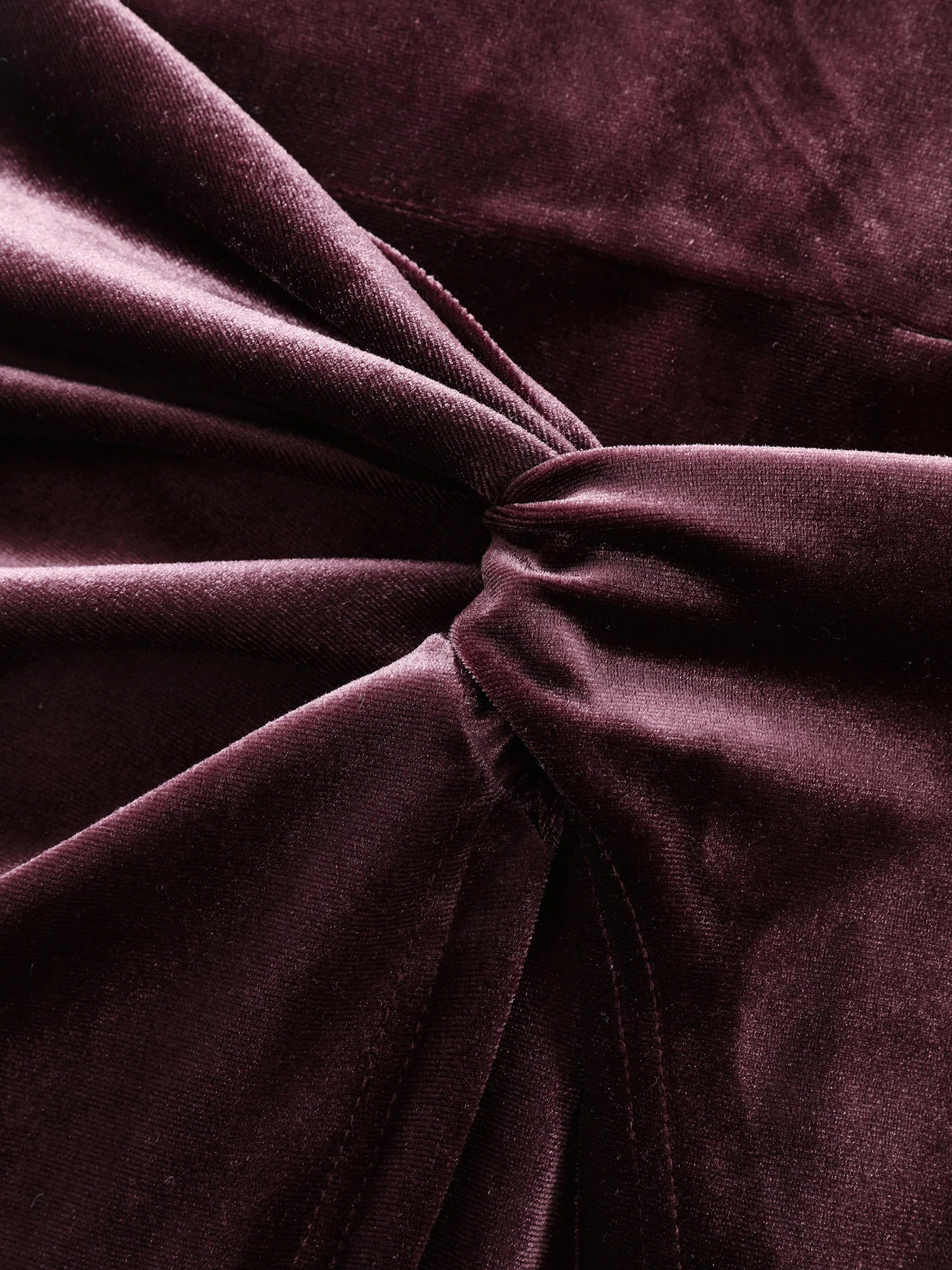 Velvet Gathered Waist Stretchy Midi Dress - Image 5