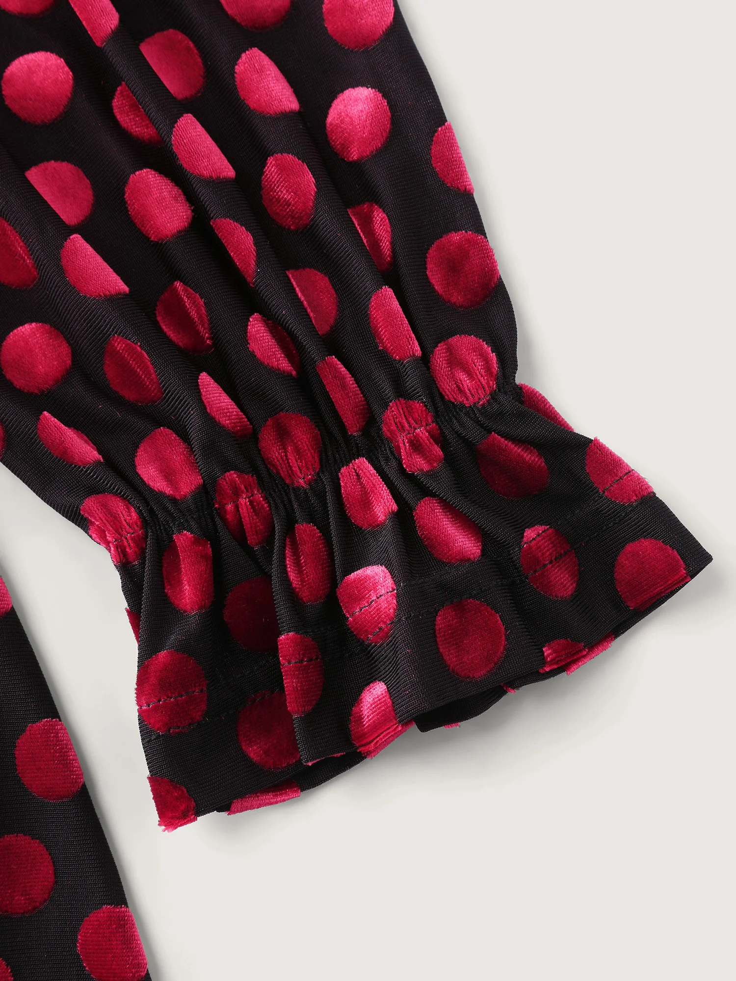 Velvet Heart Print Stretchy Waist Blouse - Image 7