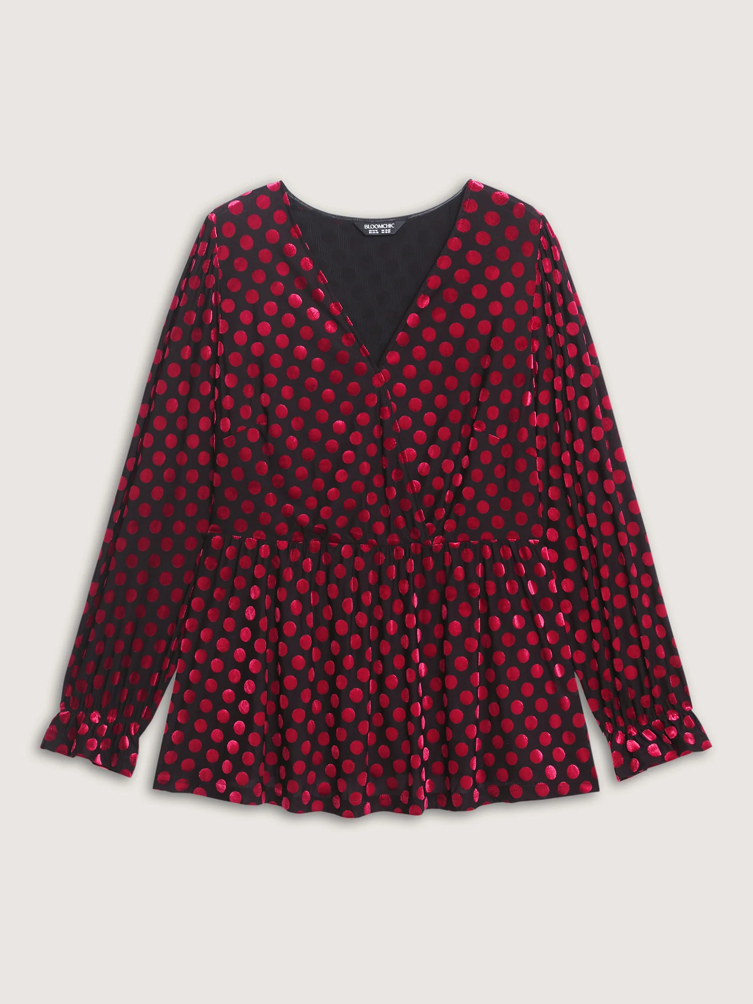 Velvet Heart Print Stretchy Waist Blouse - Image 8