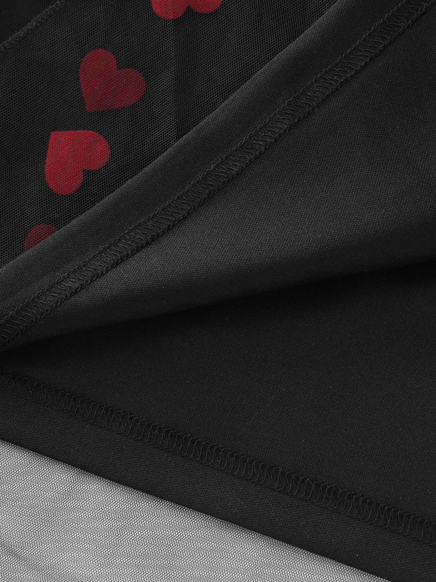 Velvet Heart Shaped Flocked Shoulder-Tie Maxi Dress - Image 8