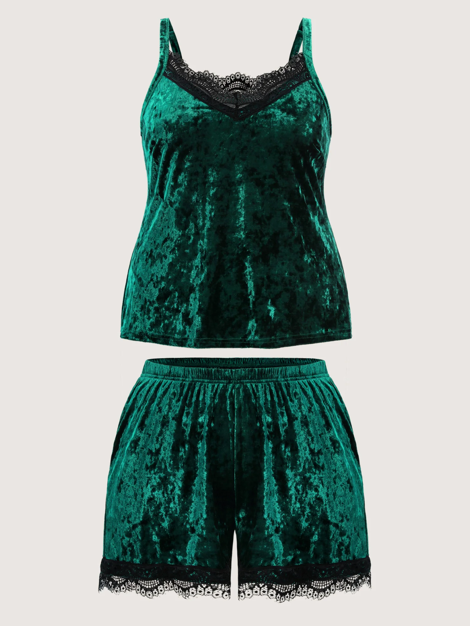 Velvet Lace Stretchy Waist Co-ord Lounge Set - Image 14