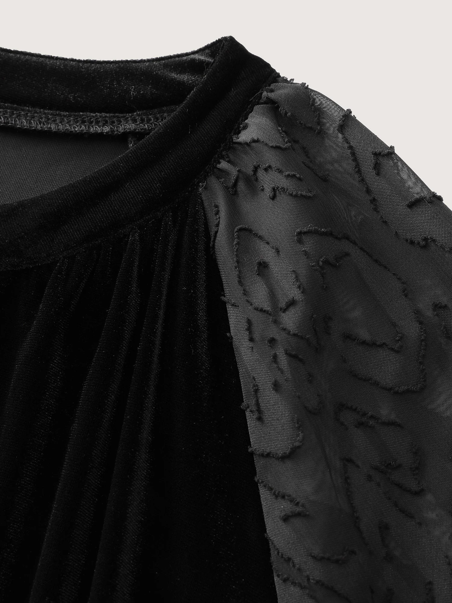 Velvet Leopard Laser Cut Neck-Tie Blouse - Image 6