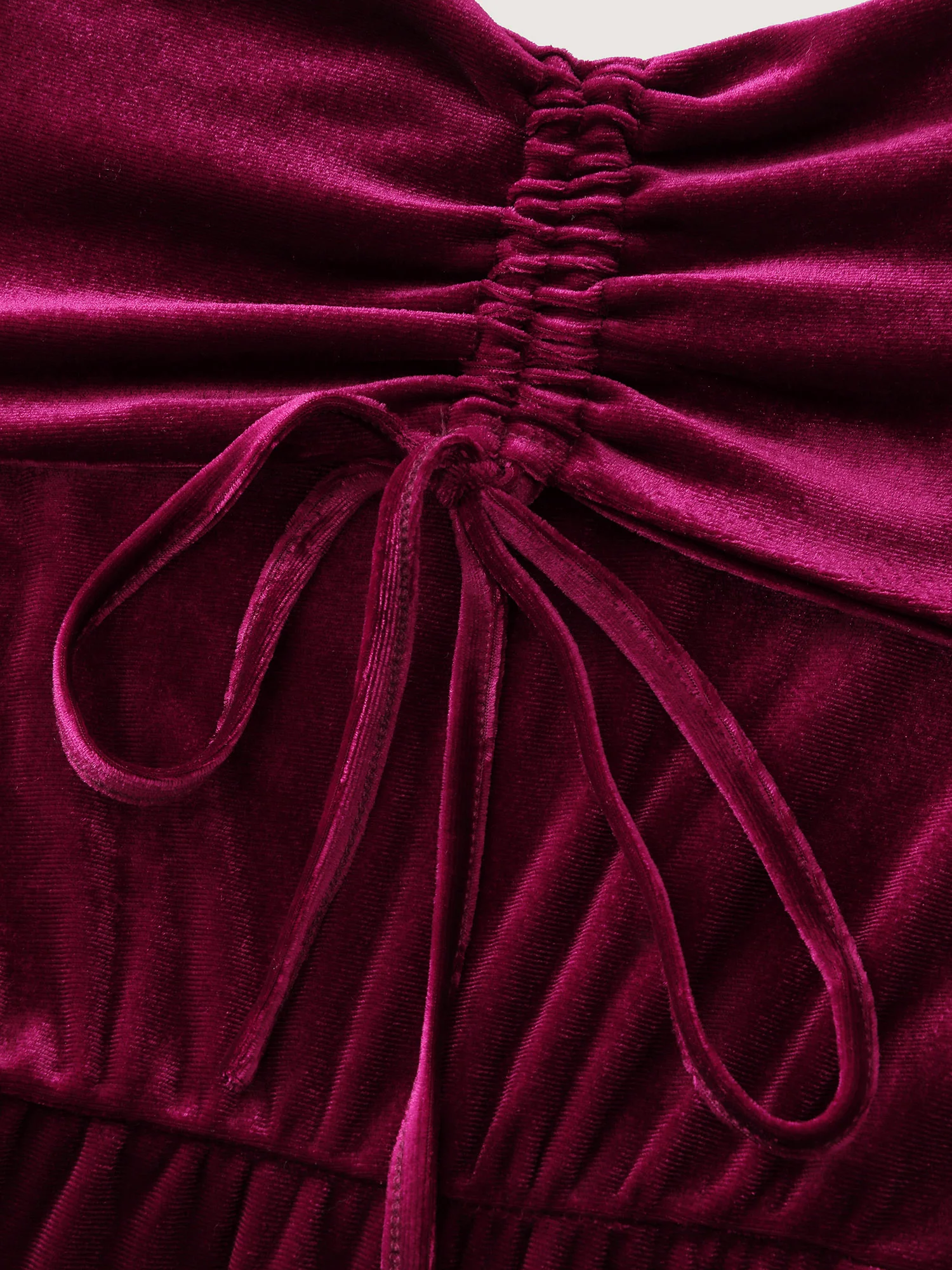 Velvet Off-Shoulder Bow Pockets Midi Dress - Image 6