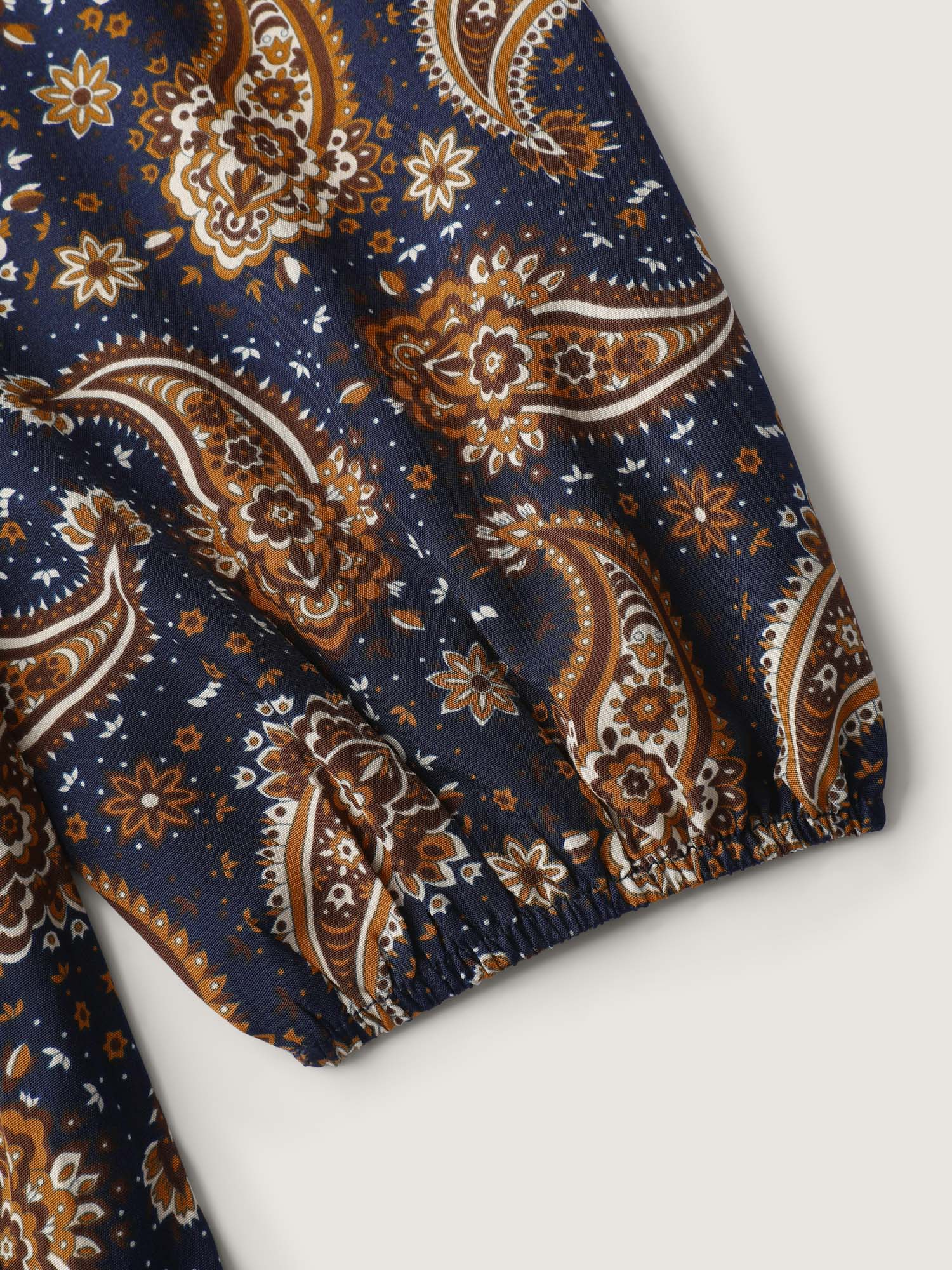 Velvet Paisley Print Spliced Midi Dress - Image 6