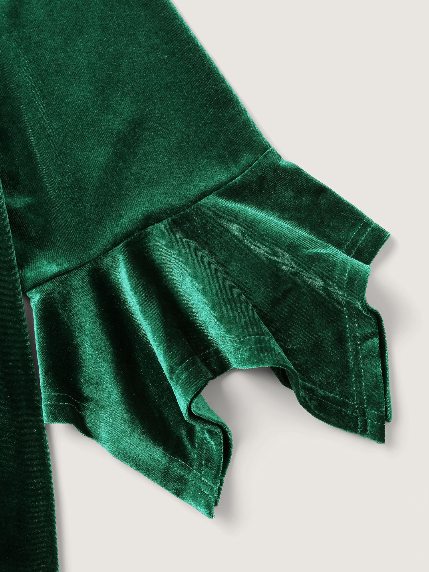Velvet Pleated Button Neckline Blouse - Image 6