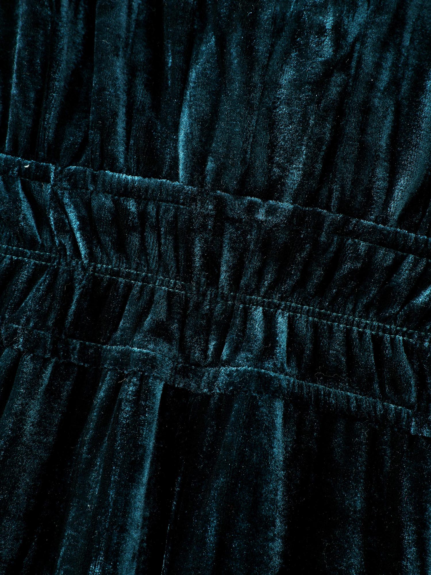 Velvet Pleated Waist Notched-Collar Jumpsuit - Image 6