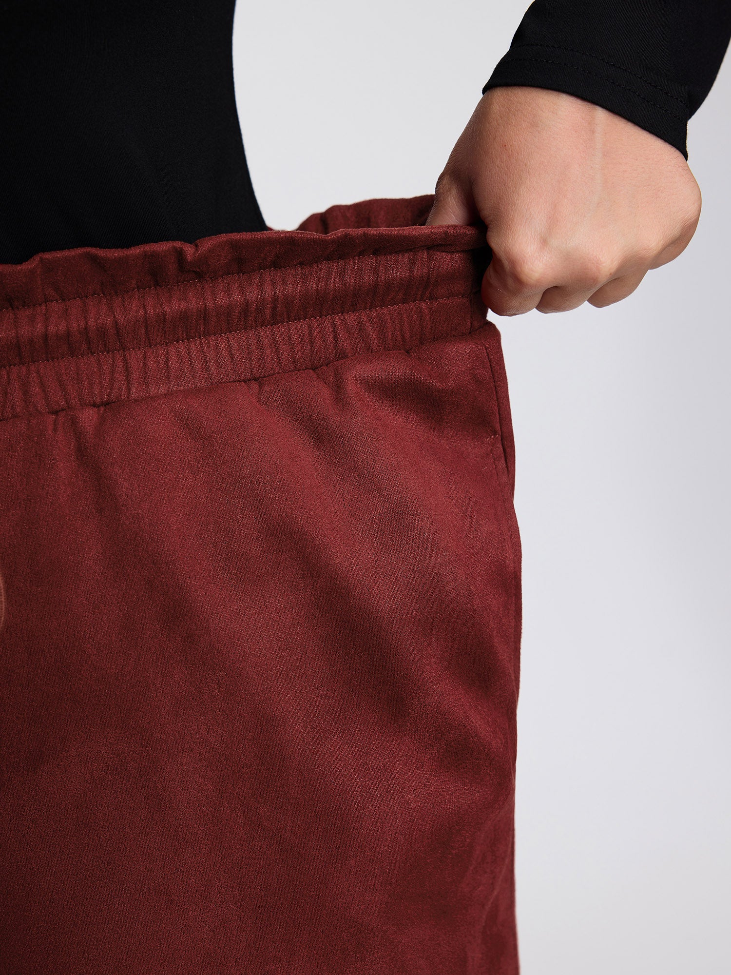 Velvet Pockets Drawstring Waist Pants - Image 4