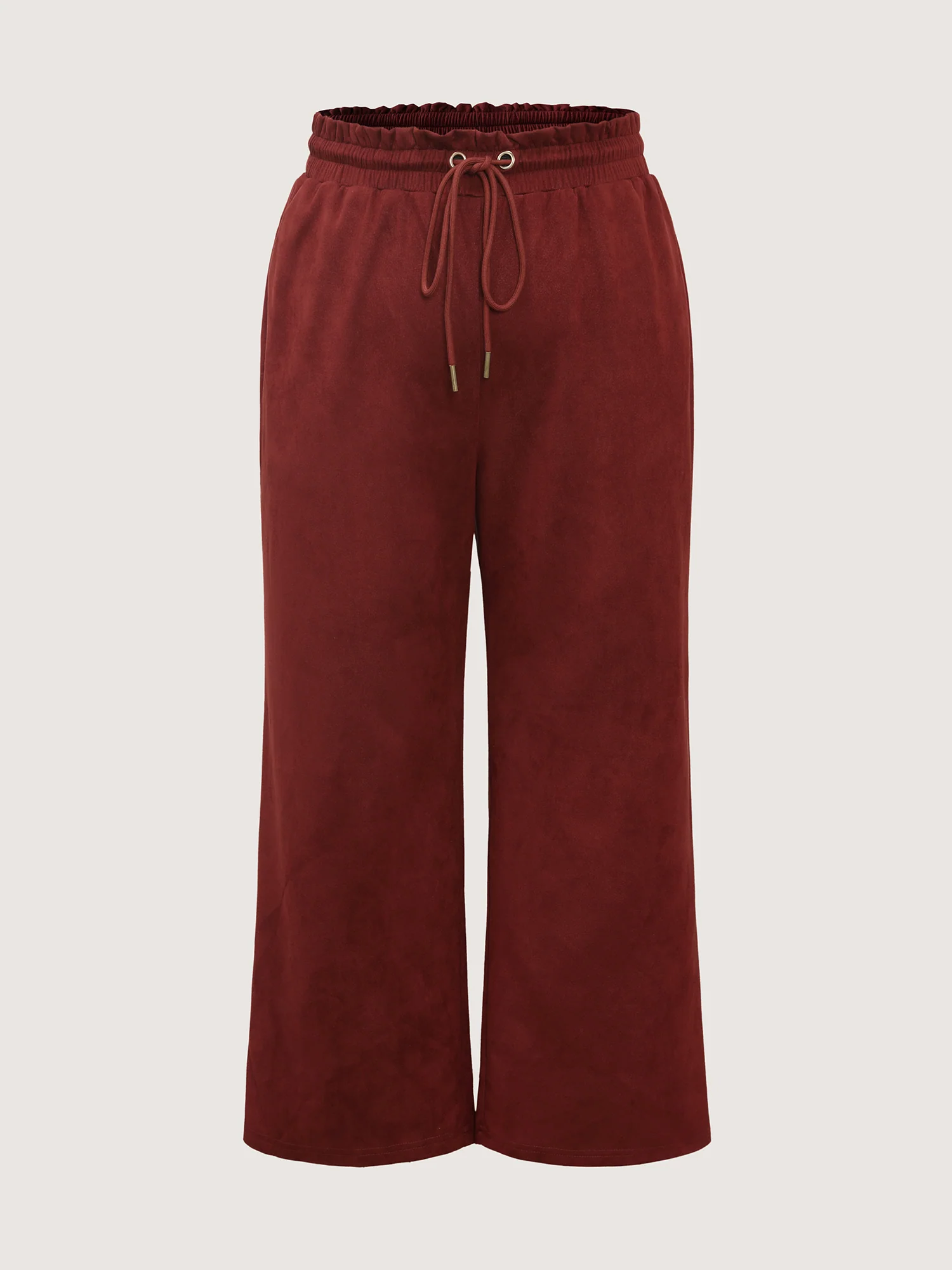 Velvet Pockets Drawstring Waist Pants - Image 8