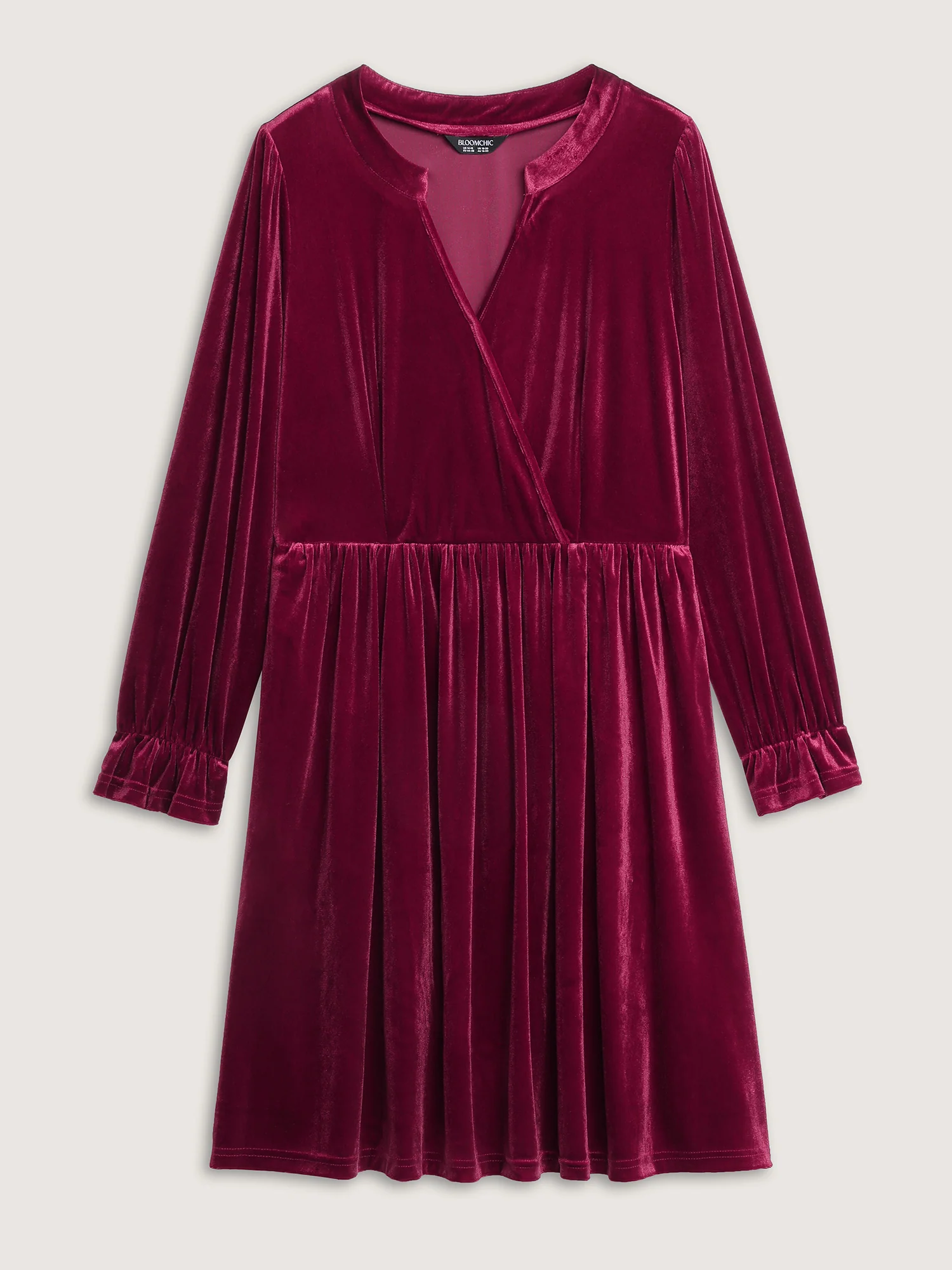 Velvet Pockets Wrap Neck Midi Dress - Image 7