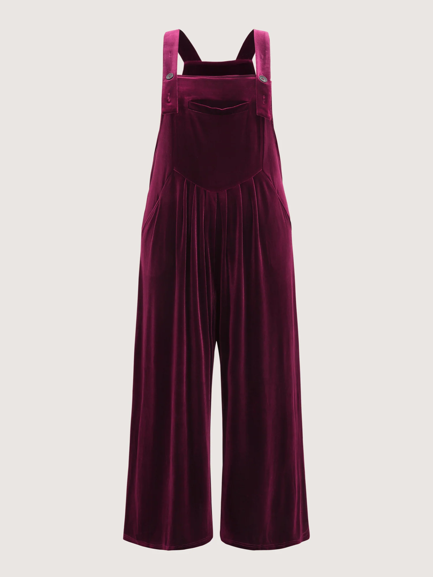 Velvet Relaxed Fit Adjustable Straps Jumpsuit - Image 8