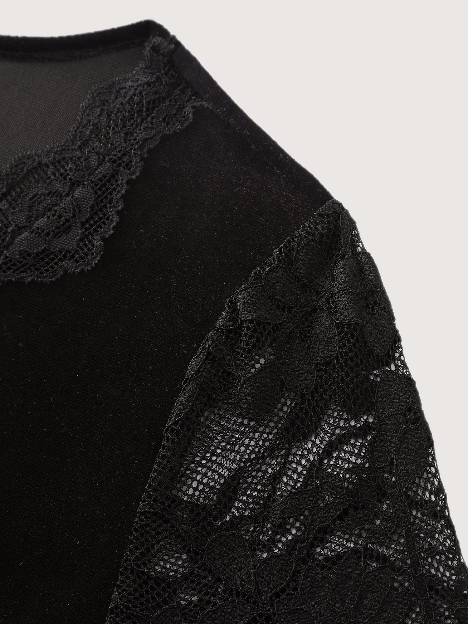 Velvet Sheer Floral Lace Midi Dress - Image 5