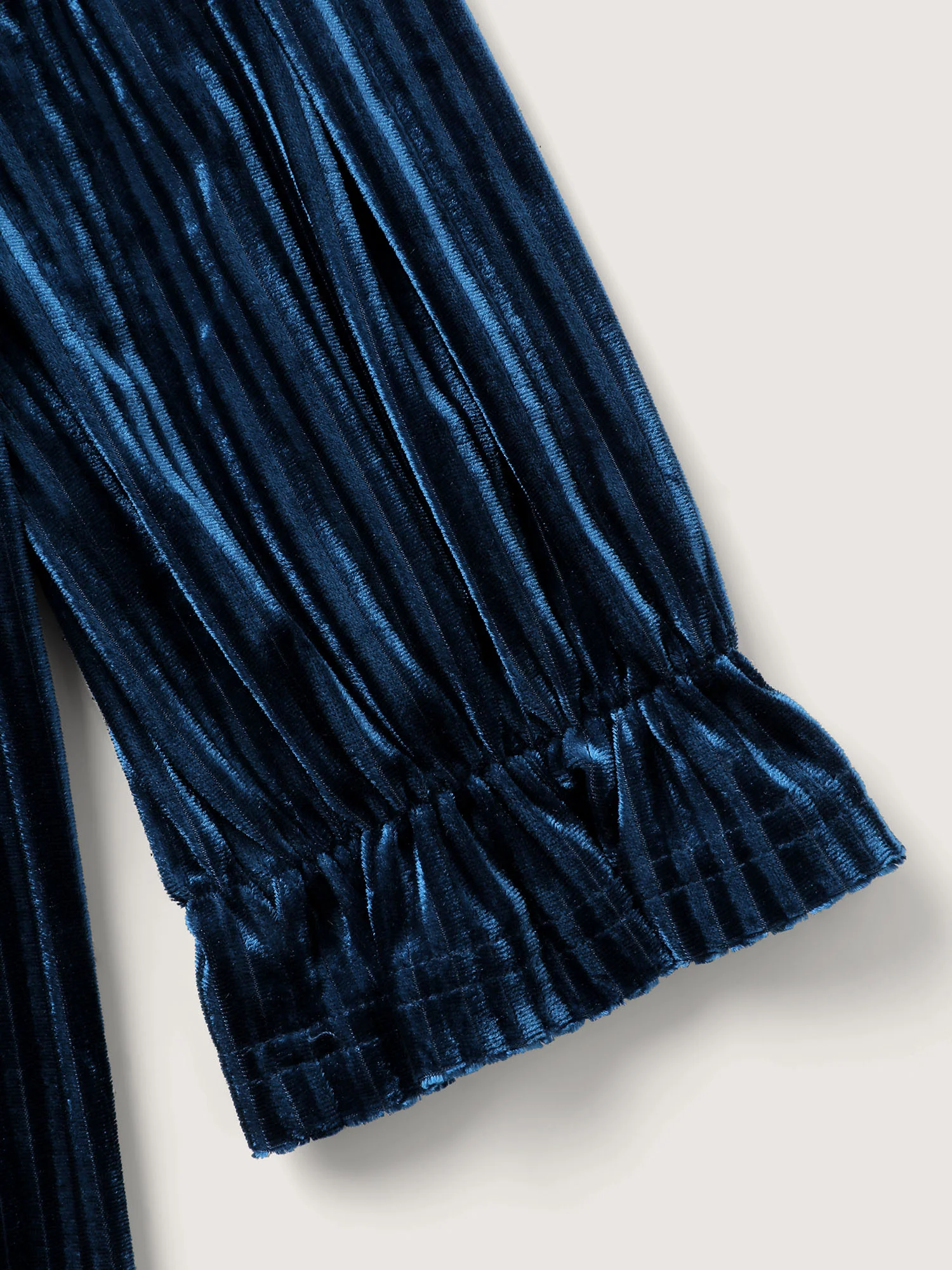 Velvet Shirred Bodice Stretchy Waist Blouse - Image 6
