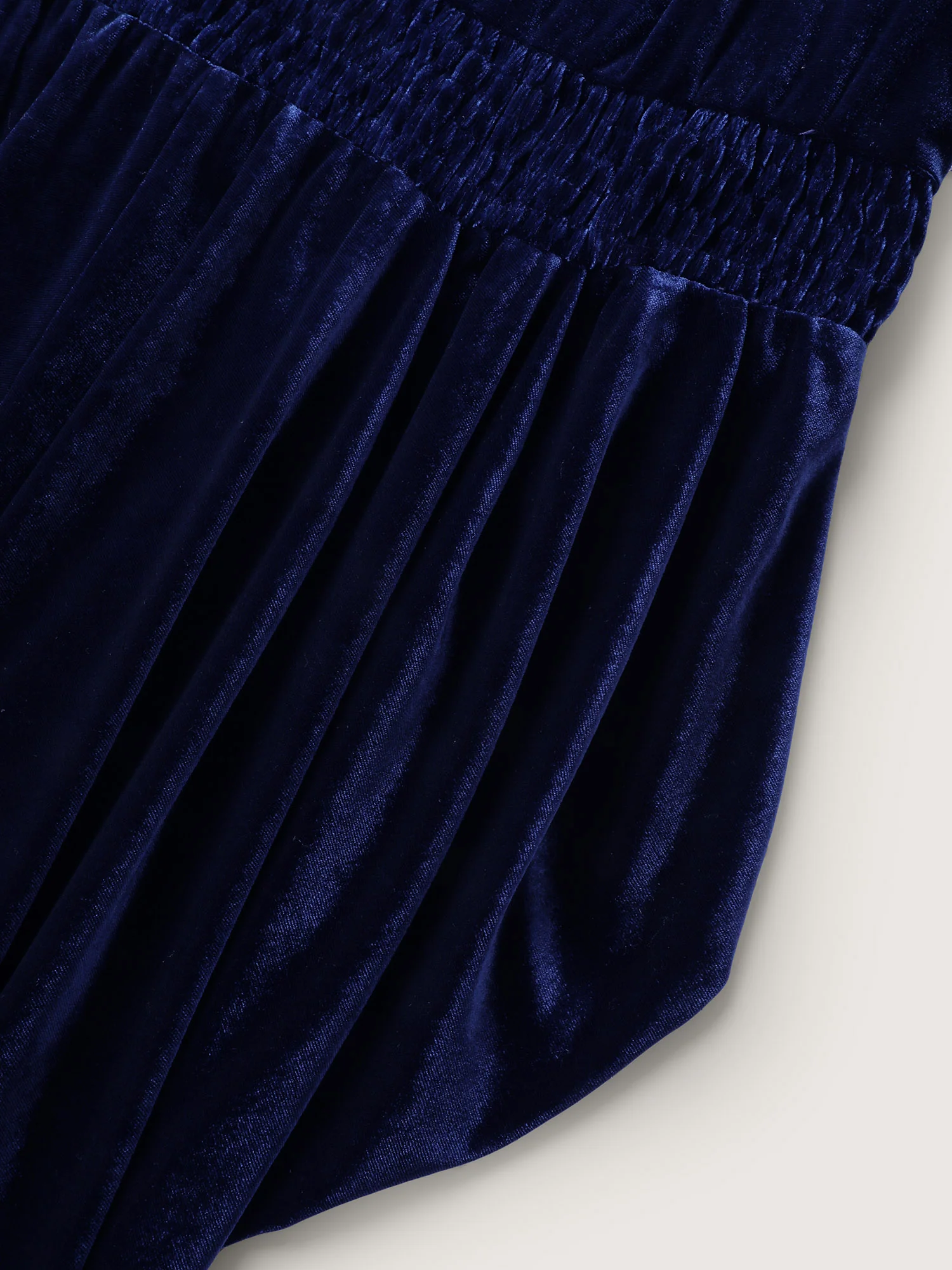 Velvet Shirred Waist Asymmetrical Hem Midi Dress - Image 6