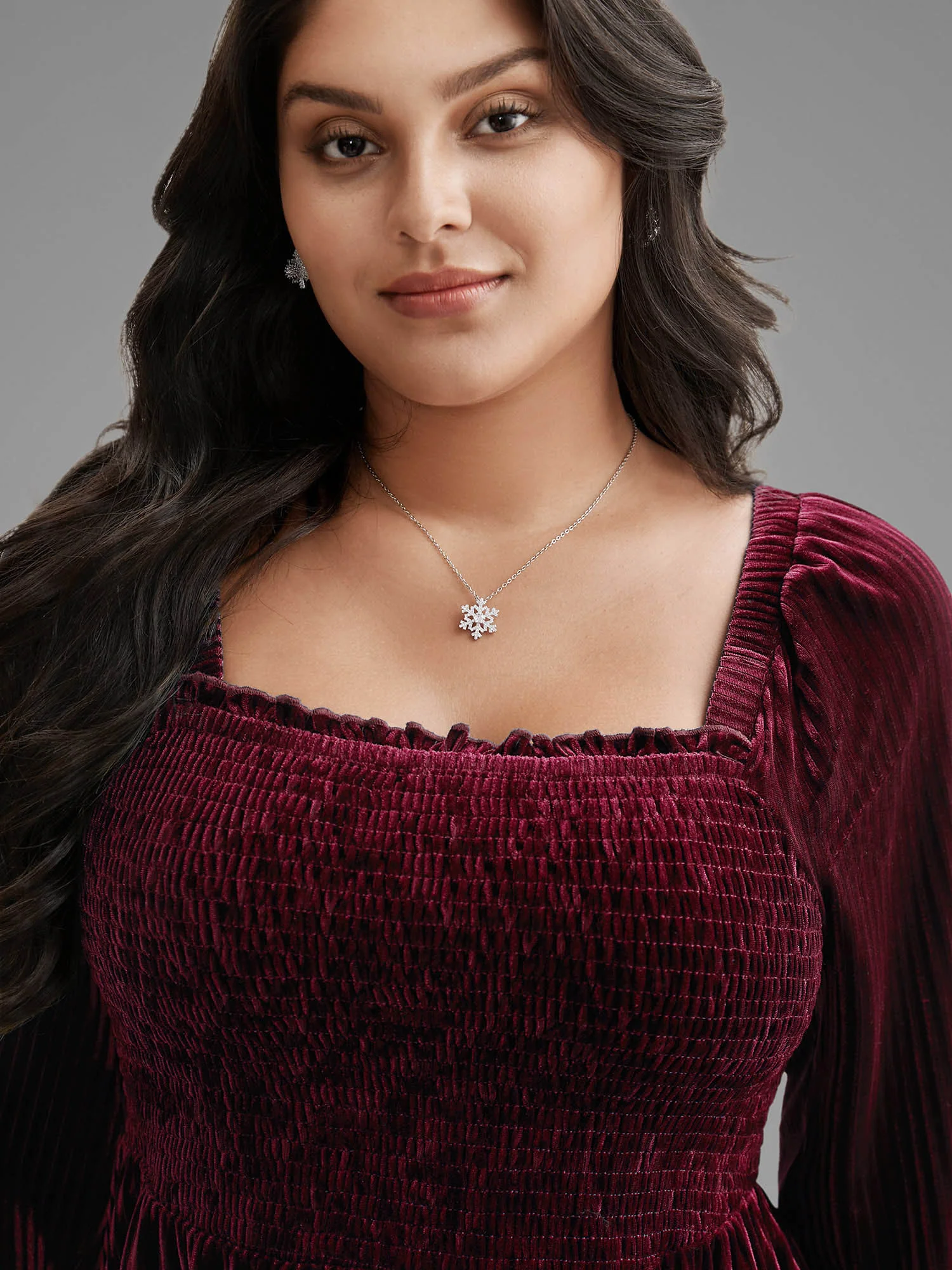 Velvet Smocked Bodice Jersey Top - Image 11