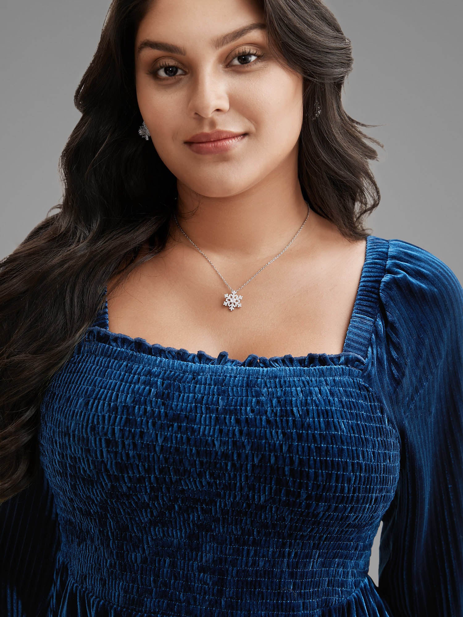 Velvet Smocked Bodice Jersey Top - Image 3