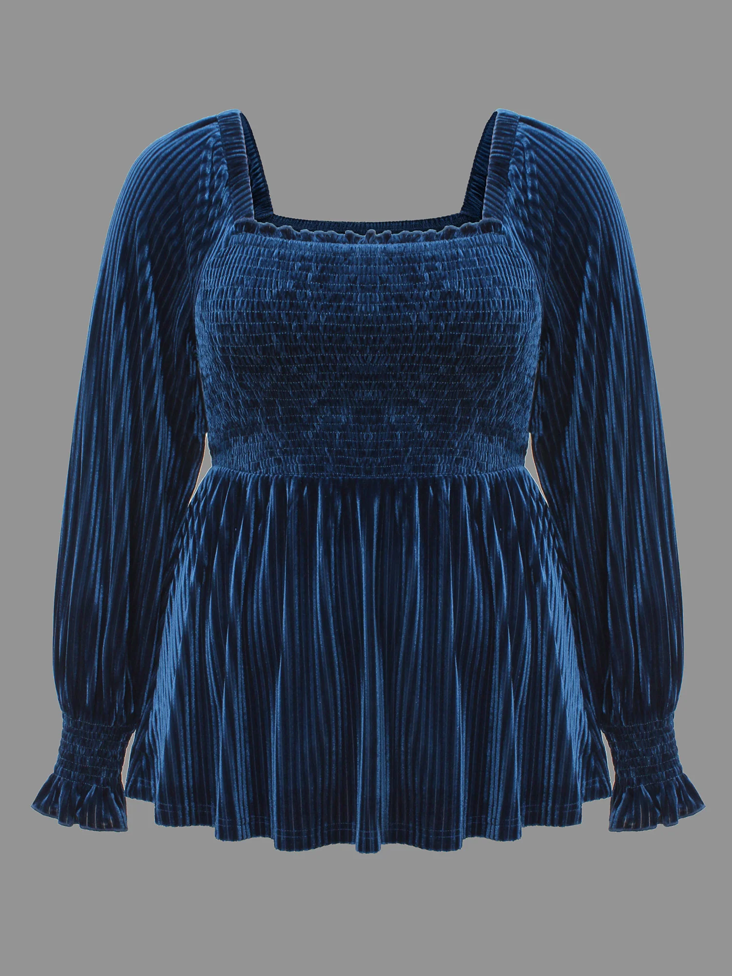 Velvet Smocked Bodice Jersey Top - Image 8
