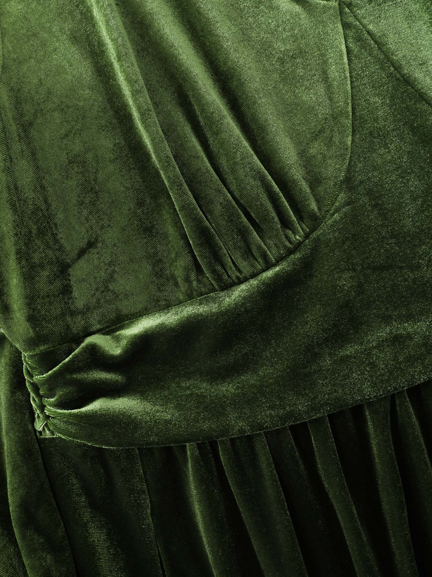 Velvet Triangular Shirred Waist Maxi Dress - Image 6