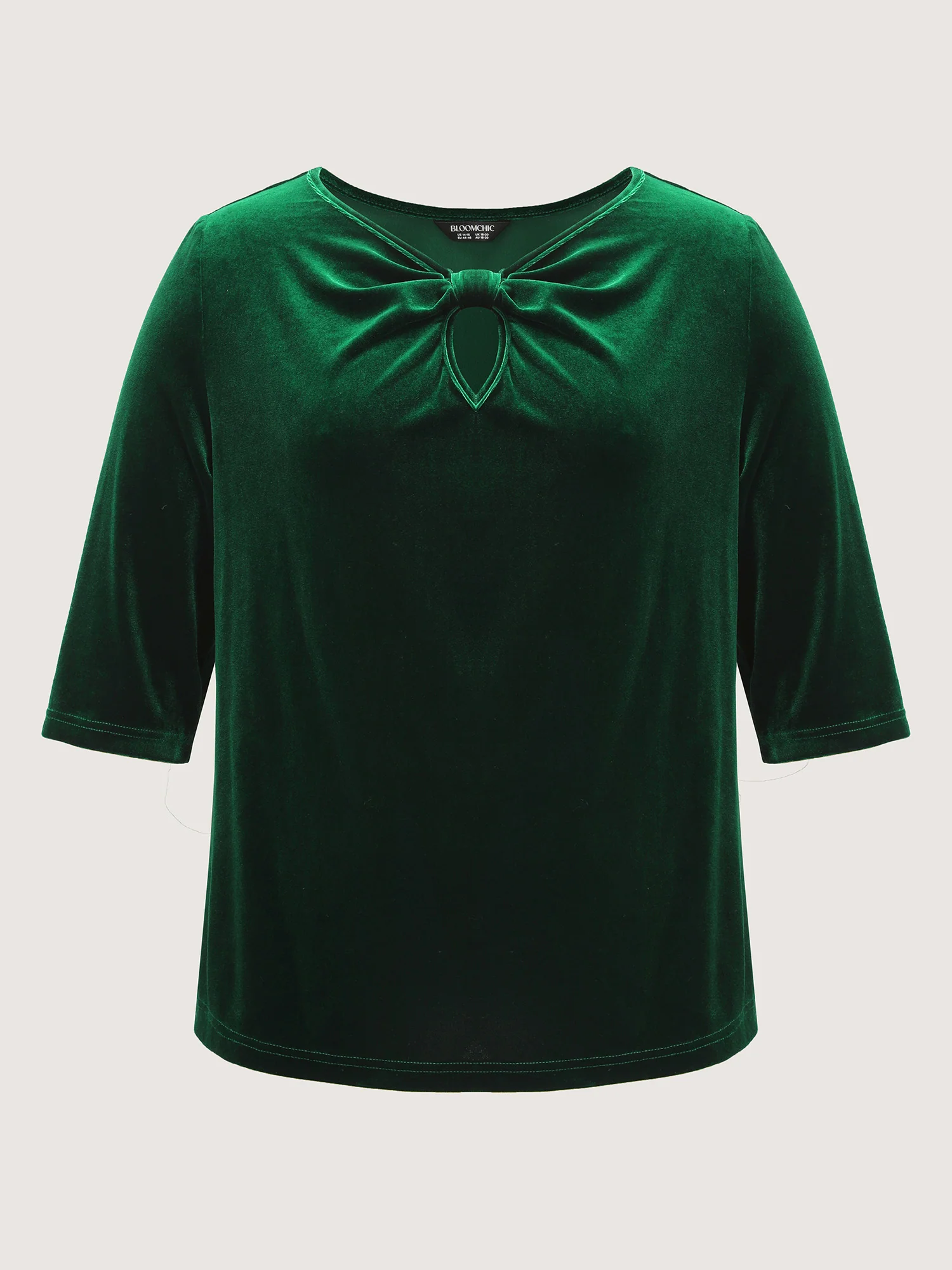Velvet Twist Neckline Cut-Out Blouse - Image 6