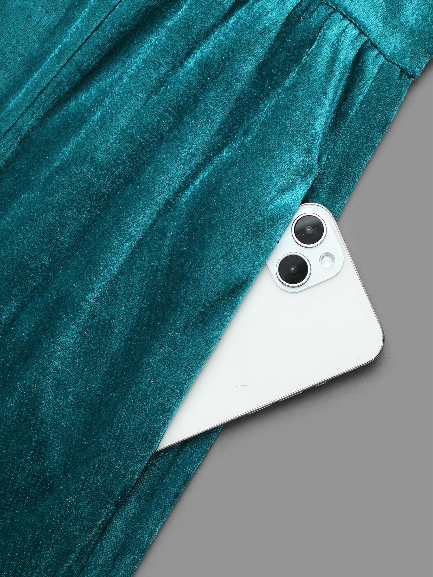 Velvet V-Neck Side Slit Maxi Dress - Image 6