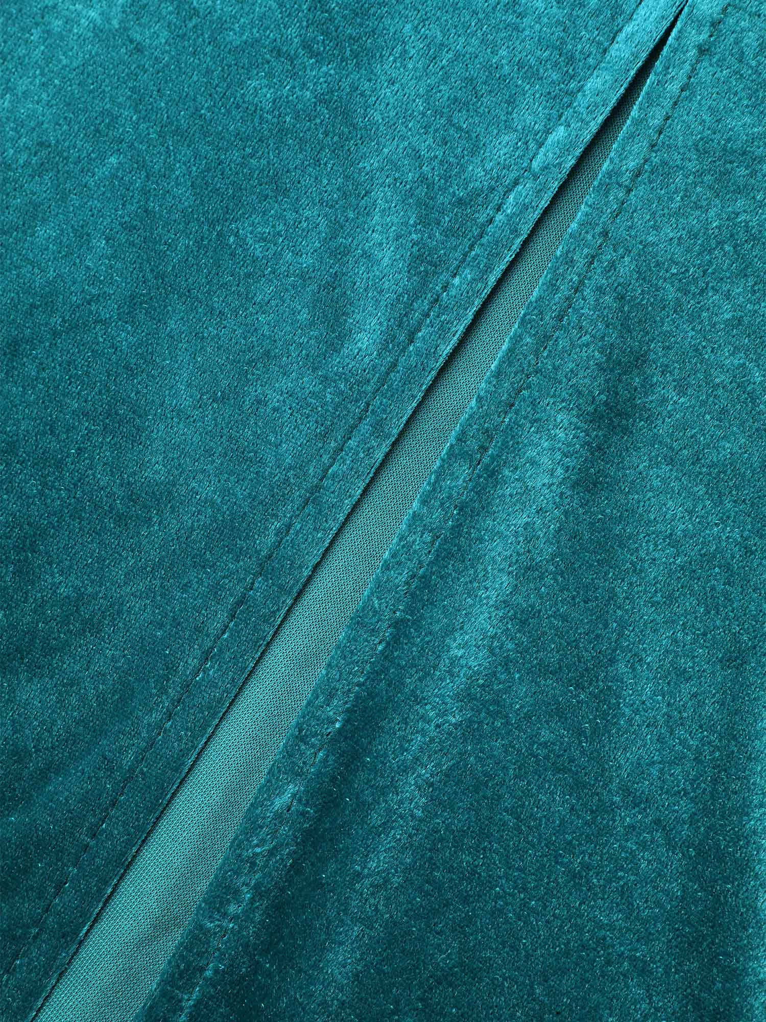Velvet V-Neck Side Slit Maxi Dress - Image 7