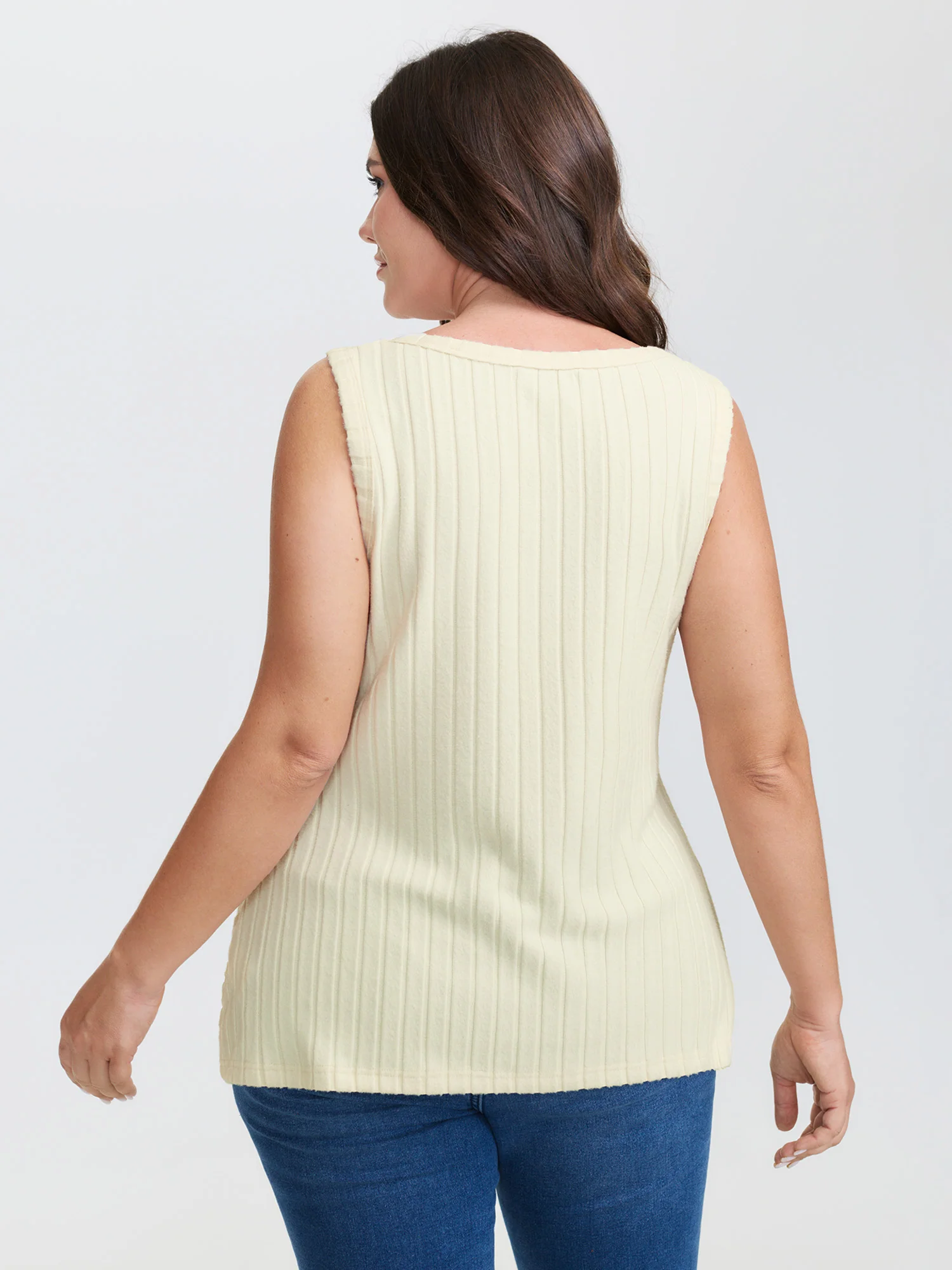 Velvety Ribbed Knotted Tank Top - Image 5
