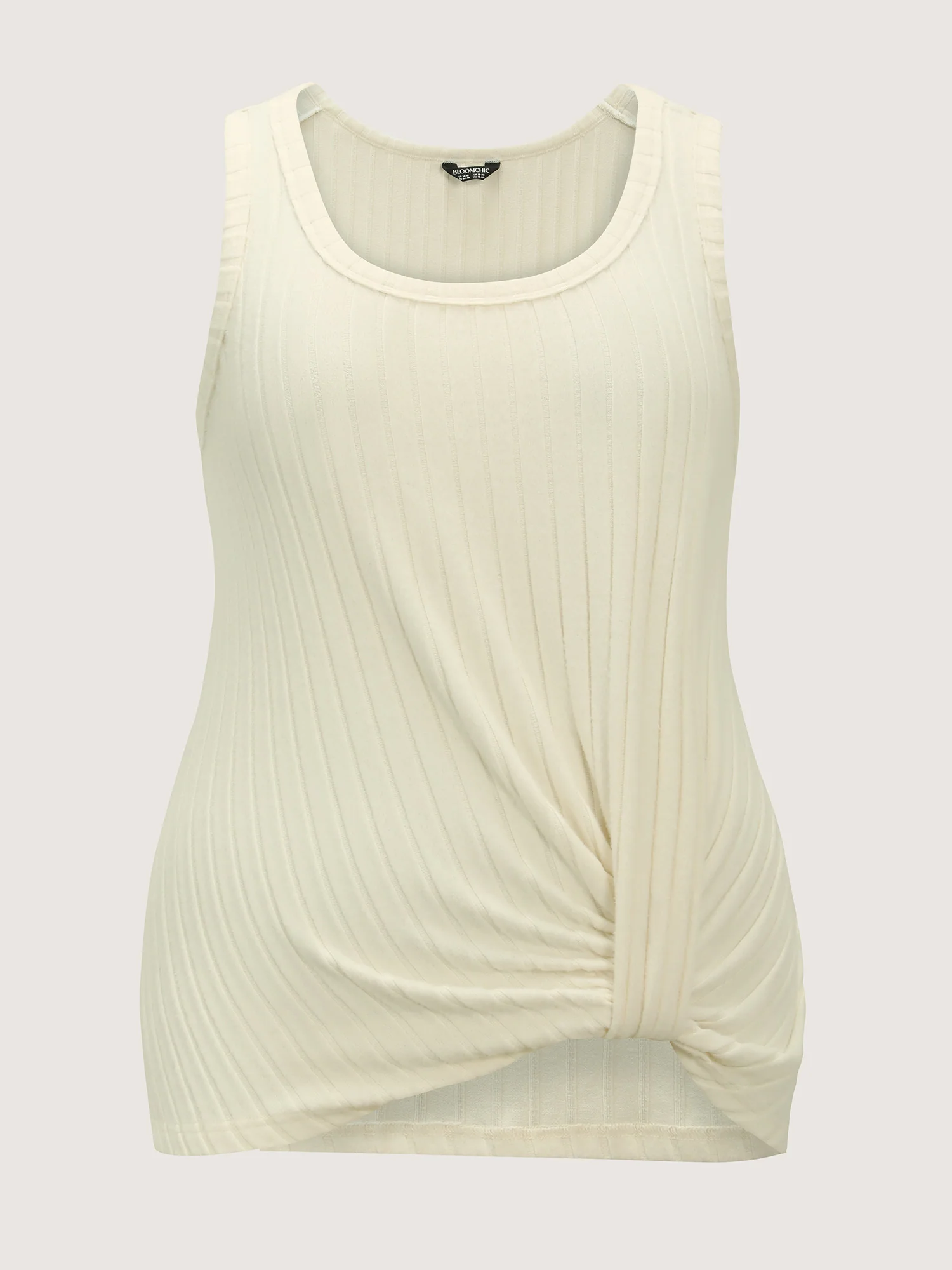 Velvety Ribbed Knotted Tank Top - Image 7