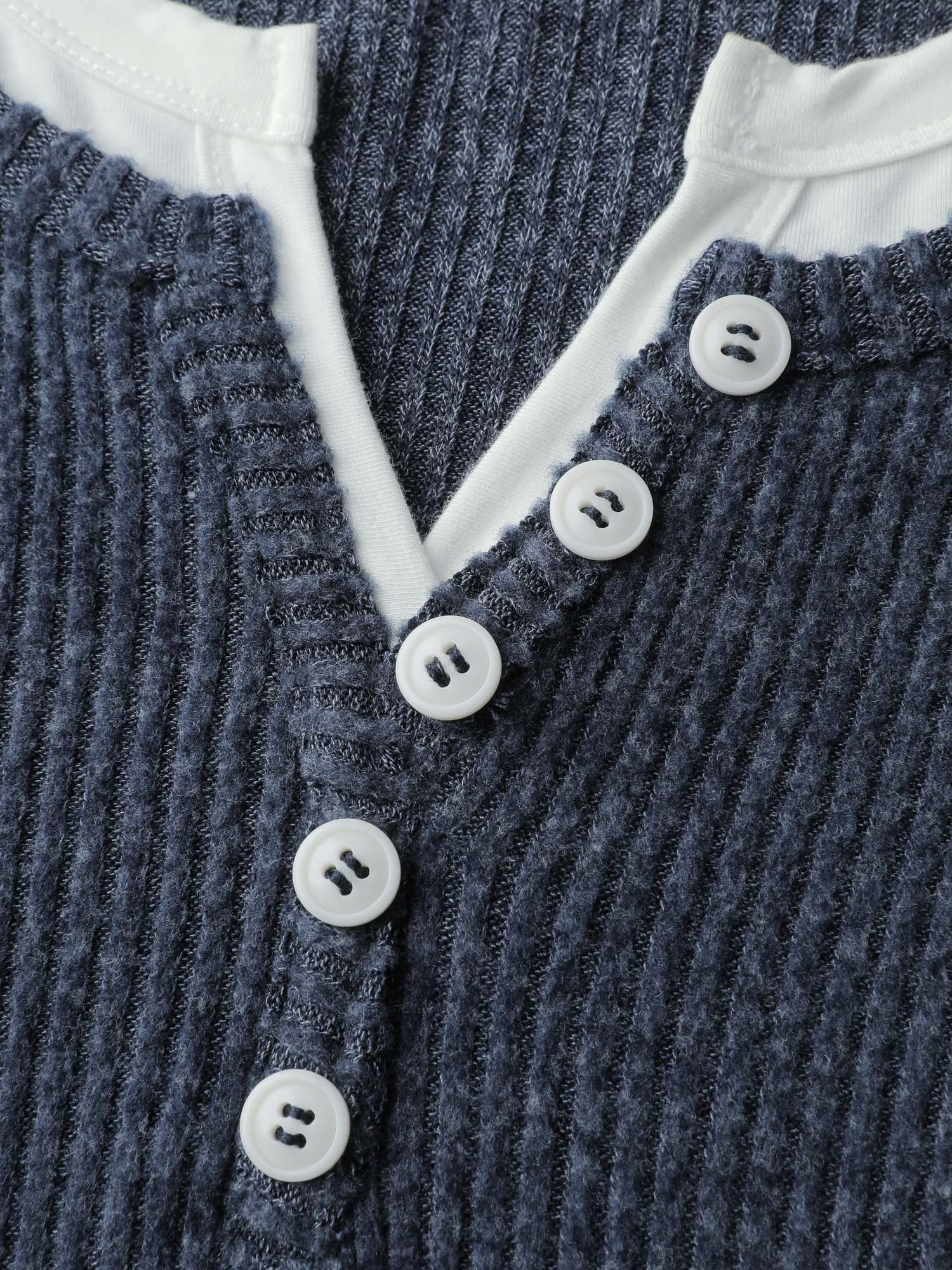 Velvety-Textured Ribbed Layered T-Shirt - Image 5