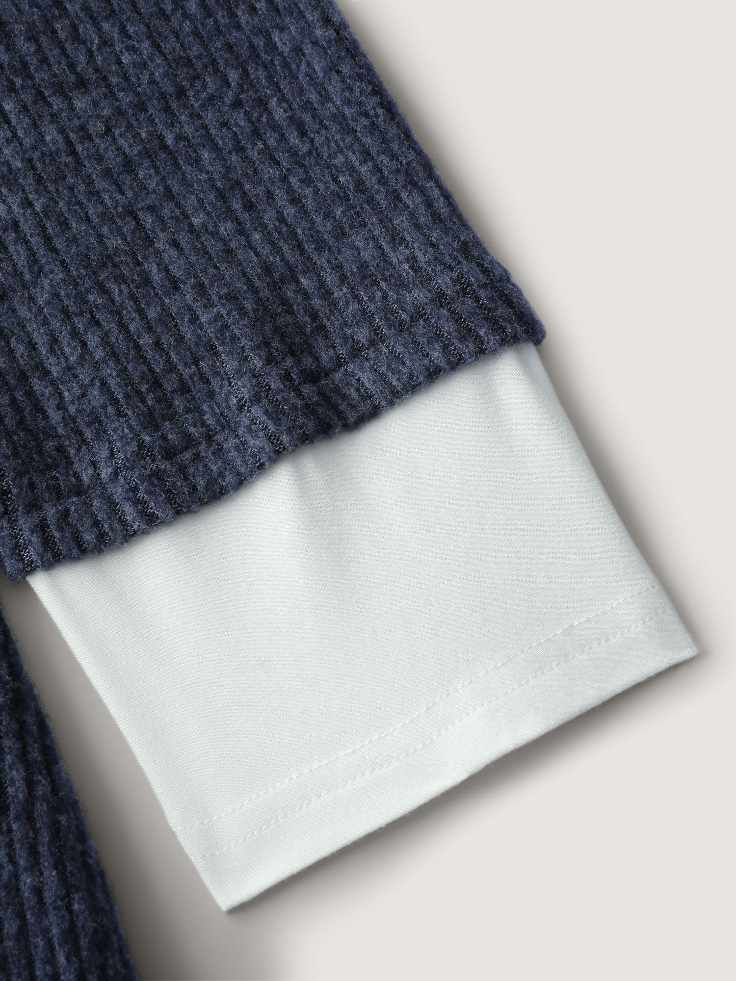 Velvety-Textured Ribbed Layered T-Shirt - Image 6
