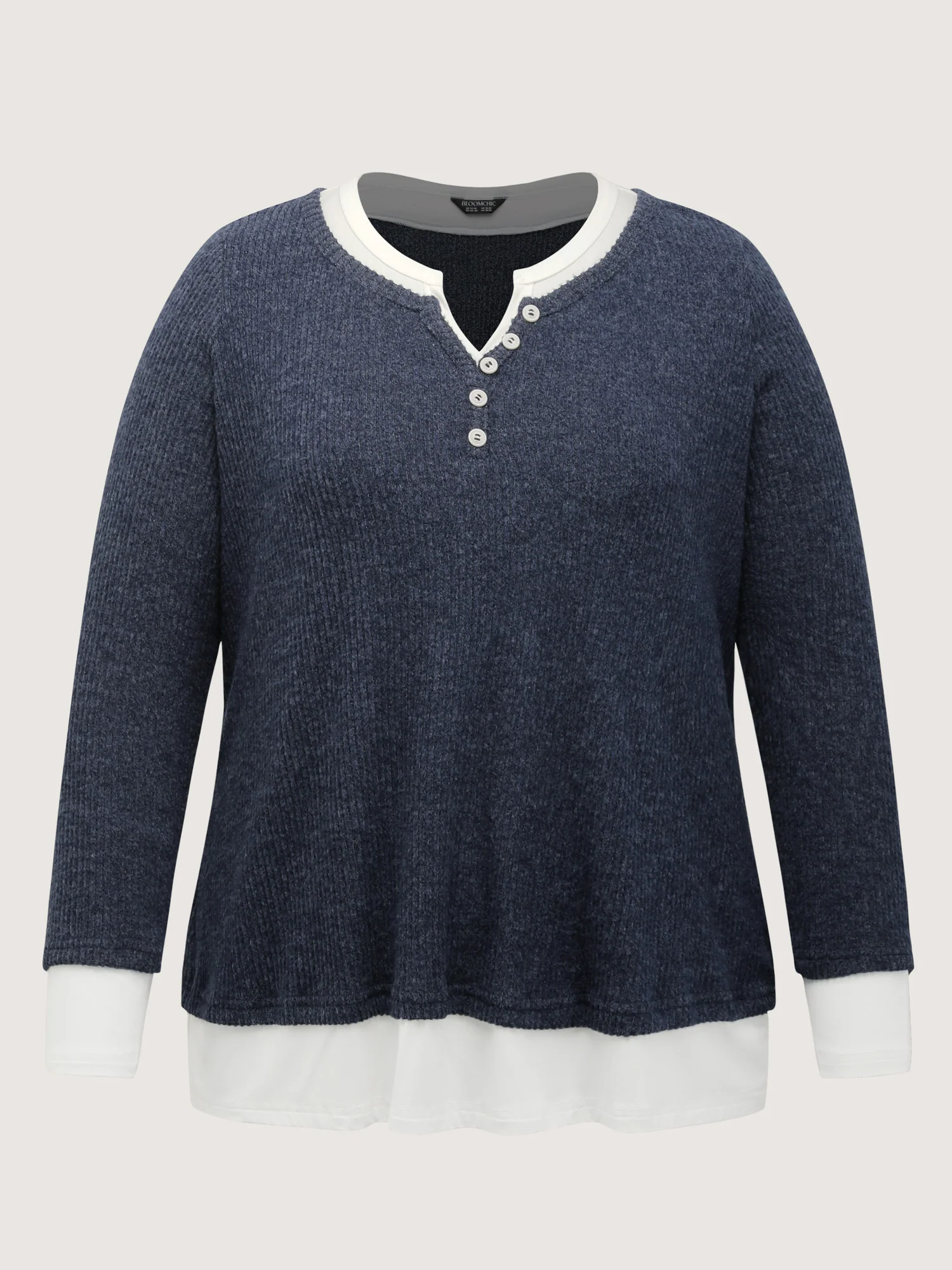 Velvety-Textured Ribbed Layered T-Shirt - Image 7