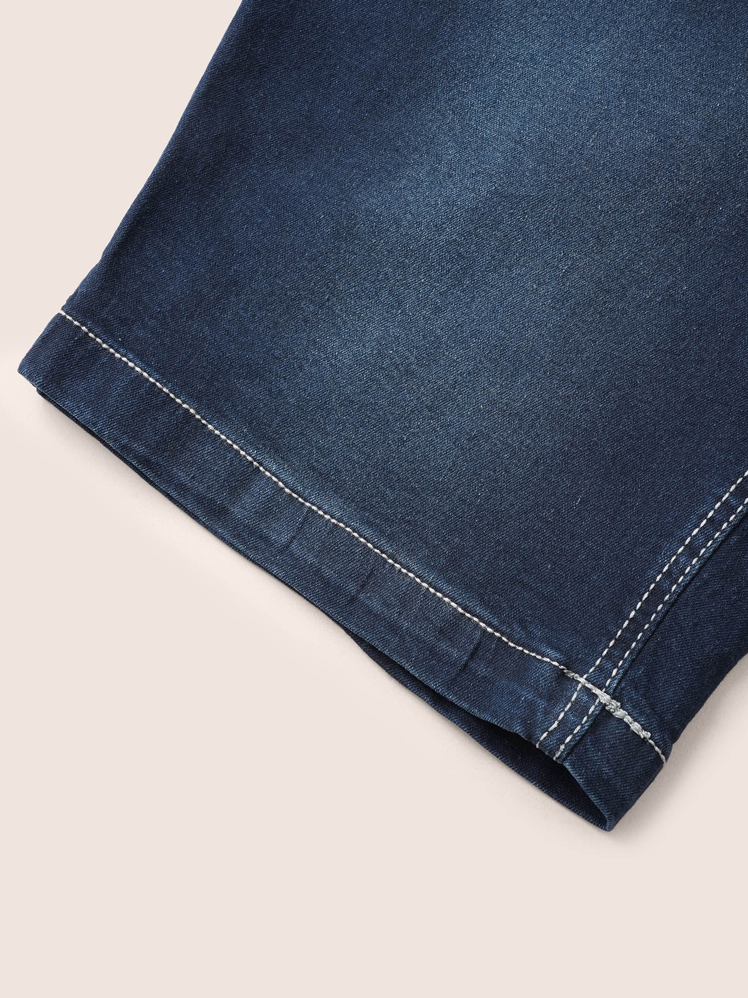 High Rise Knee-Length Skinny-Fit Denim Shorts - Image 19