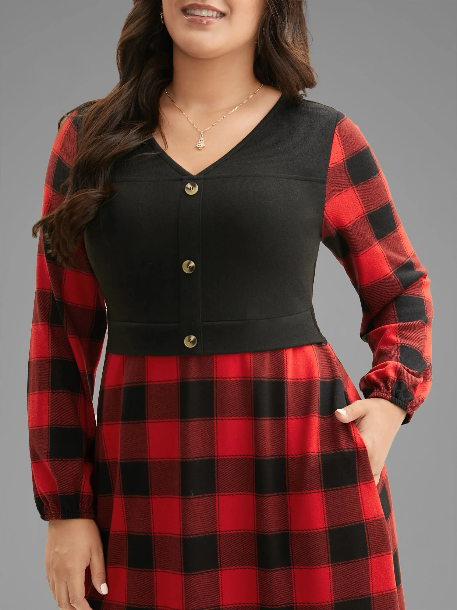 Vest Design Fit-and-Flare Midi Dress - Image 2