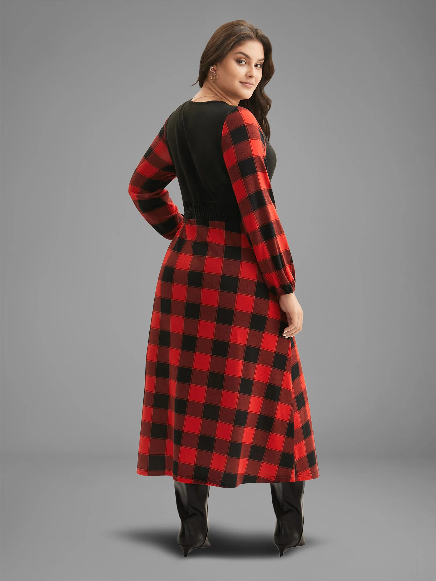 Vest Design Fit-and-Flare Midi Dress - Image 4