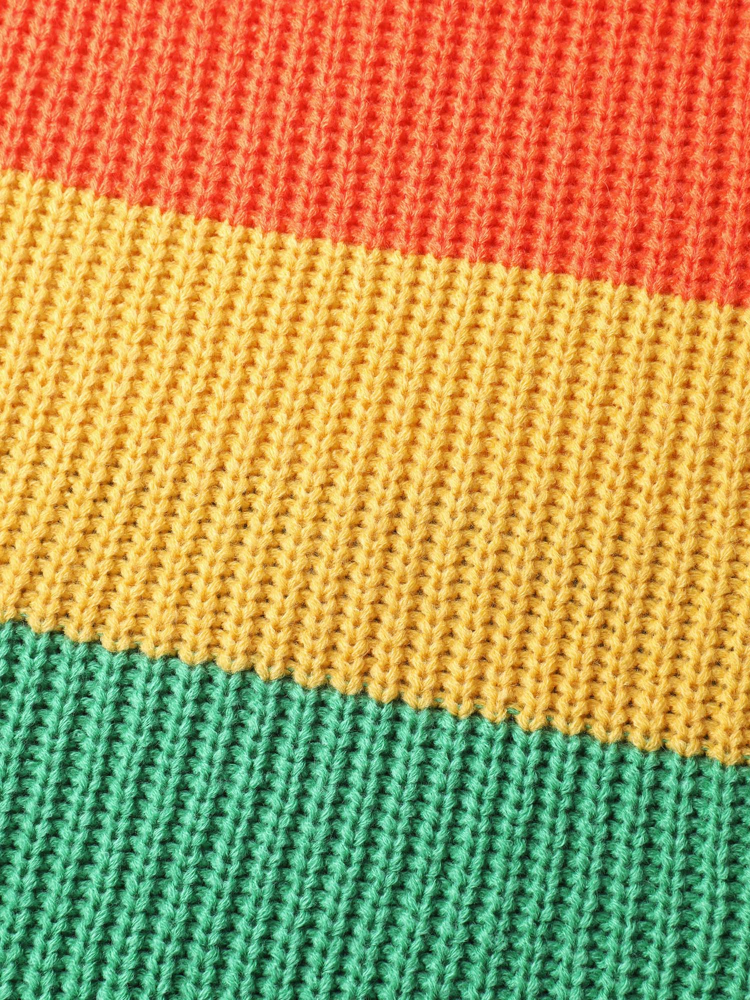 Vibrant Color Stripes Round Neck Pullover - Image 7