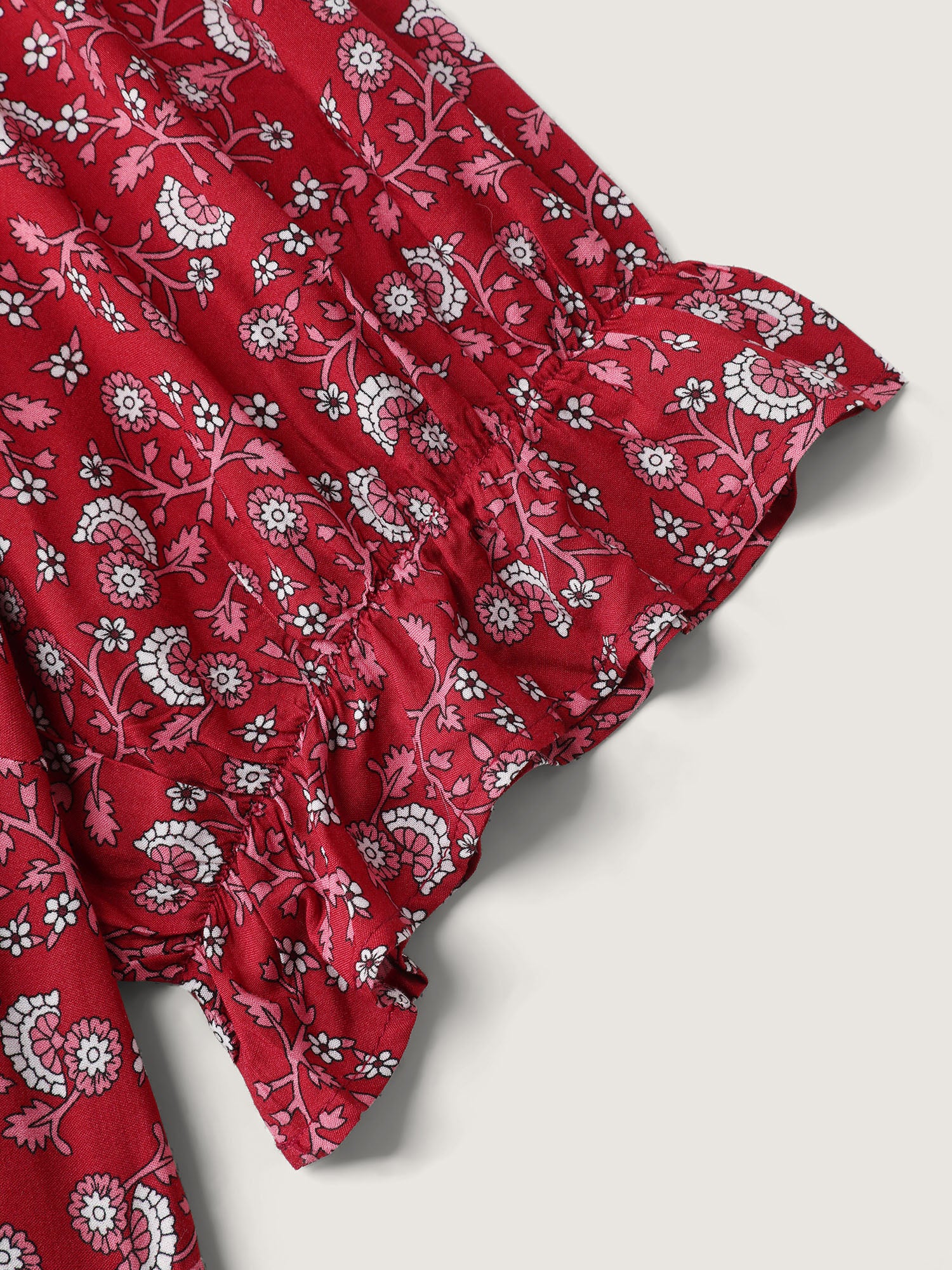 Vibrant Floral Print Color Contrast Maxi Dress - Image 6
