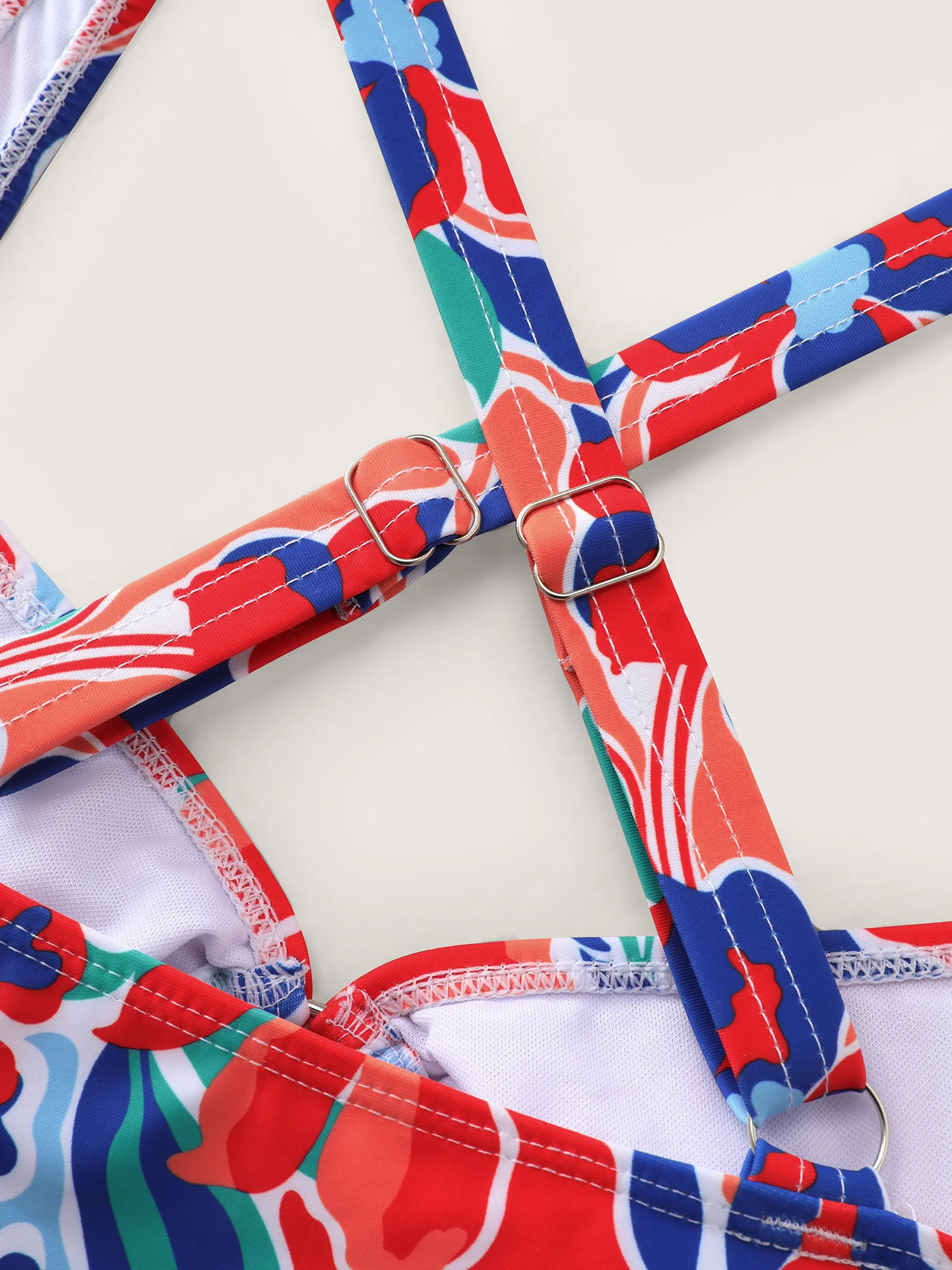 Vibrant Floral Print Keyhole Swim Top - Image 7