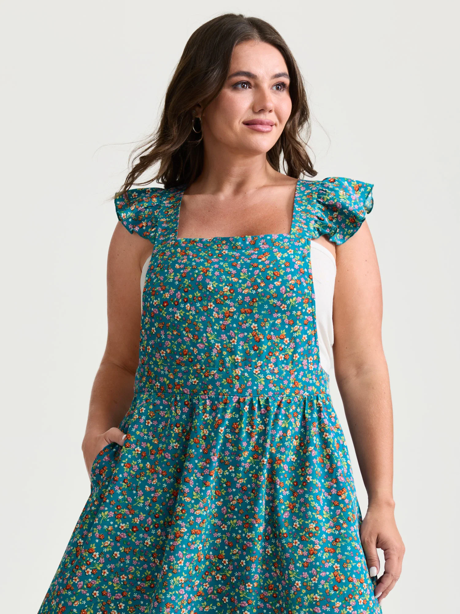 Vibrant Floral Print Open-Back Midi Dress - Image 3