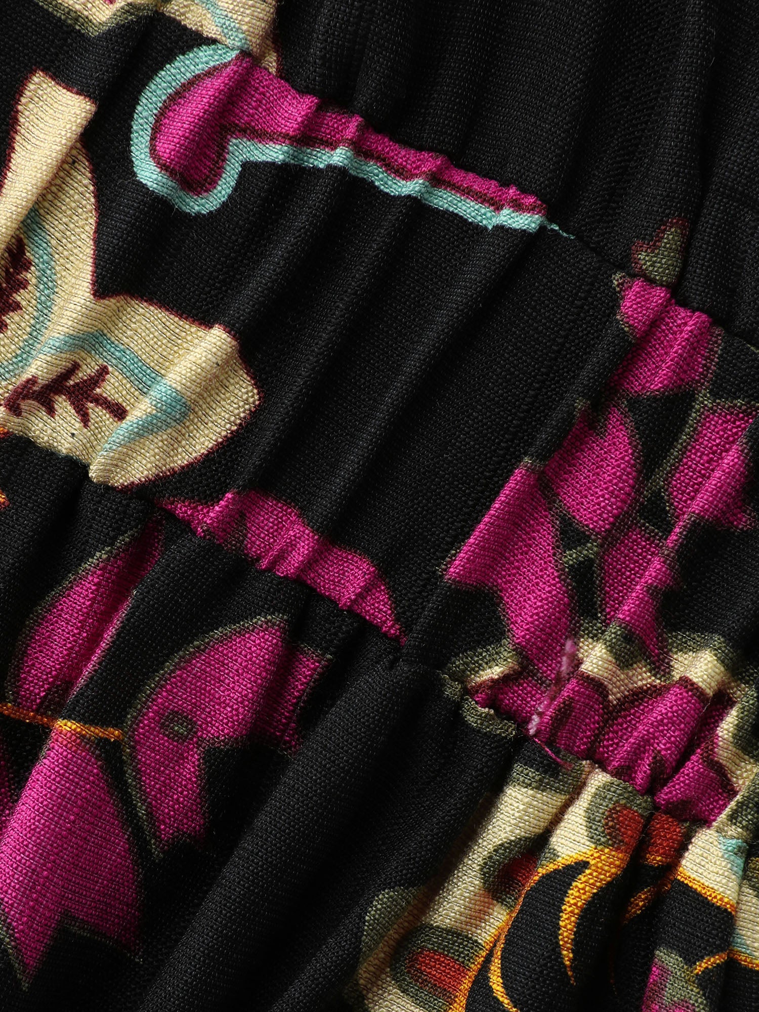 Vibrant Floral Print Ruffled Neckline Mini Dress - Image 6