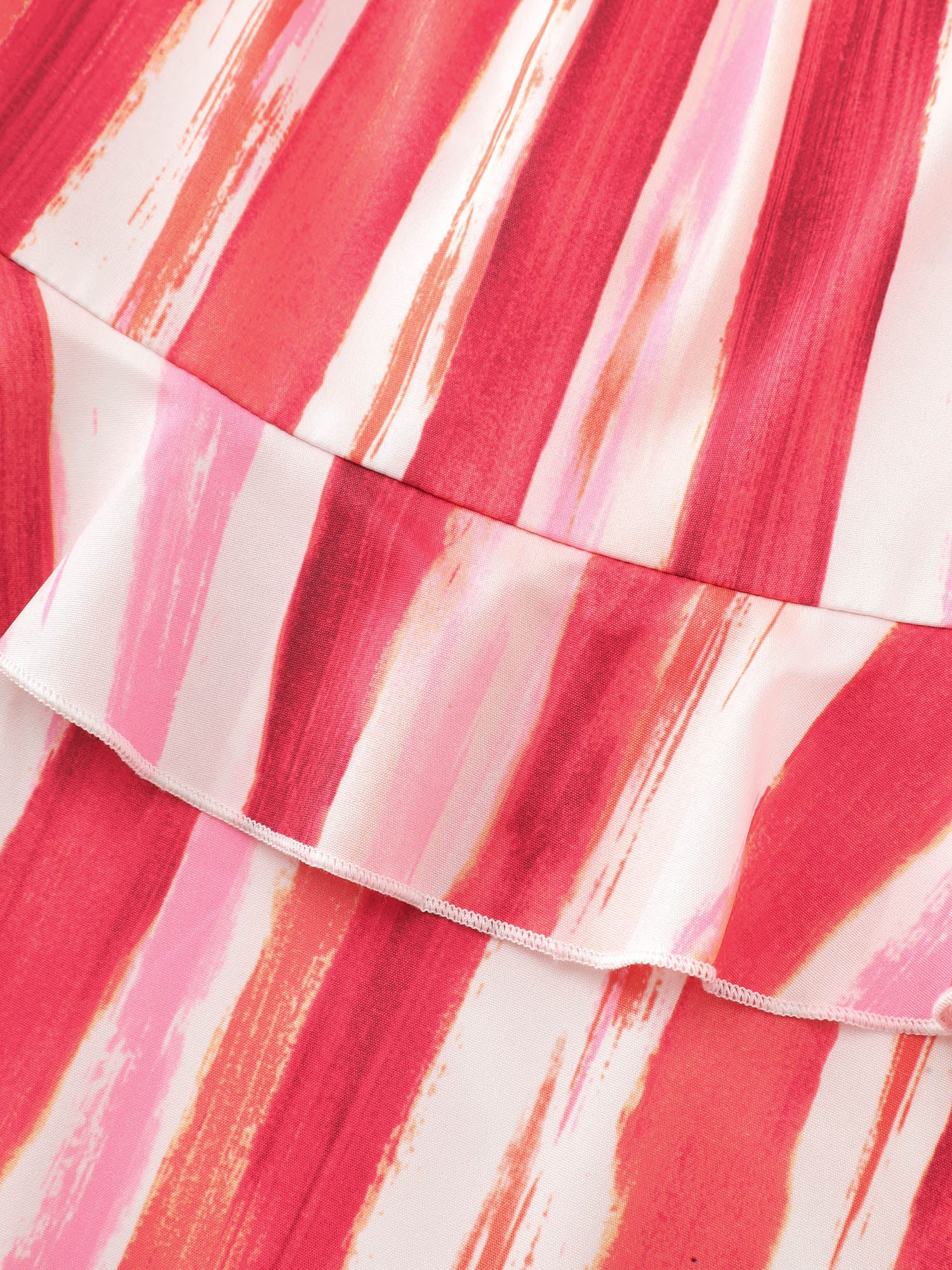 Vibrant Stripe Print Ruffled Tiered Mini Dress - Image 5
