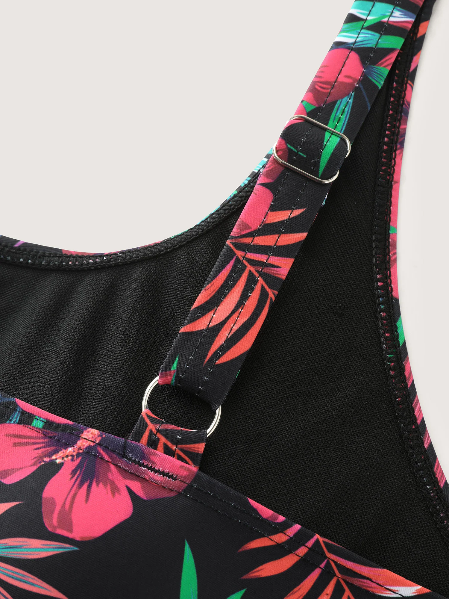 Vibrant Tropical Floral Print Pockets Swim Dress - Image 10
