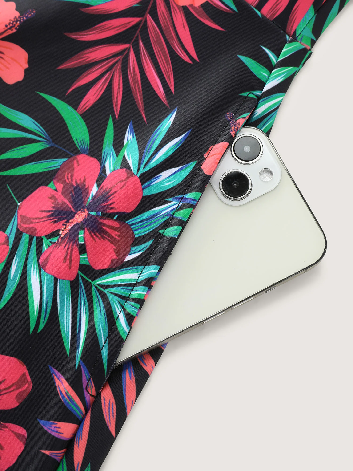 Vibrant Tropical Floral Print Pockets Swim Dress - Image 11