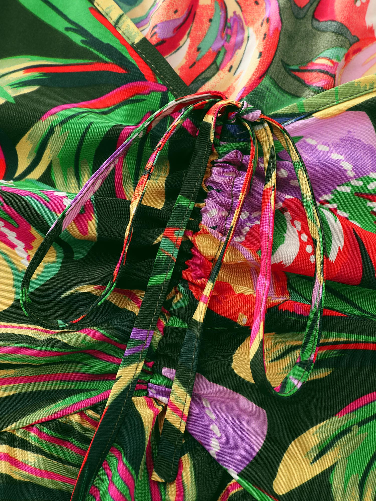 Vibrant Tropical Print Off-Shoulder Midi Dress - Image 5