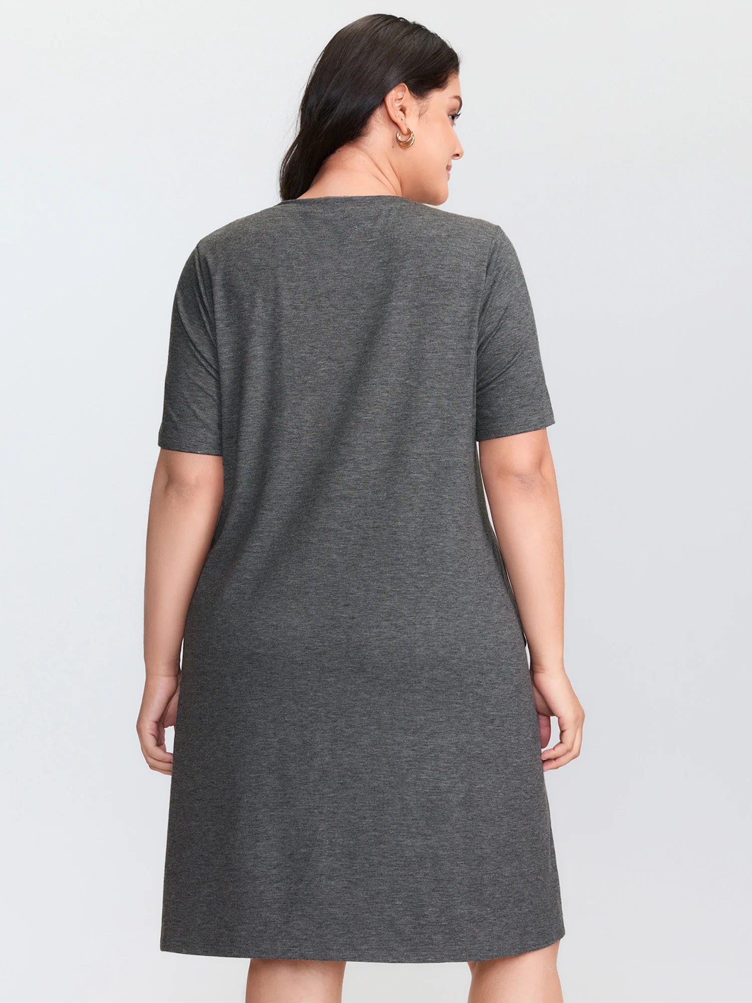 Victory Motif Round Neck Mini Dress - Image 5