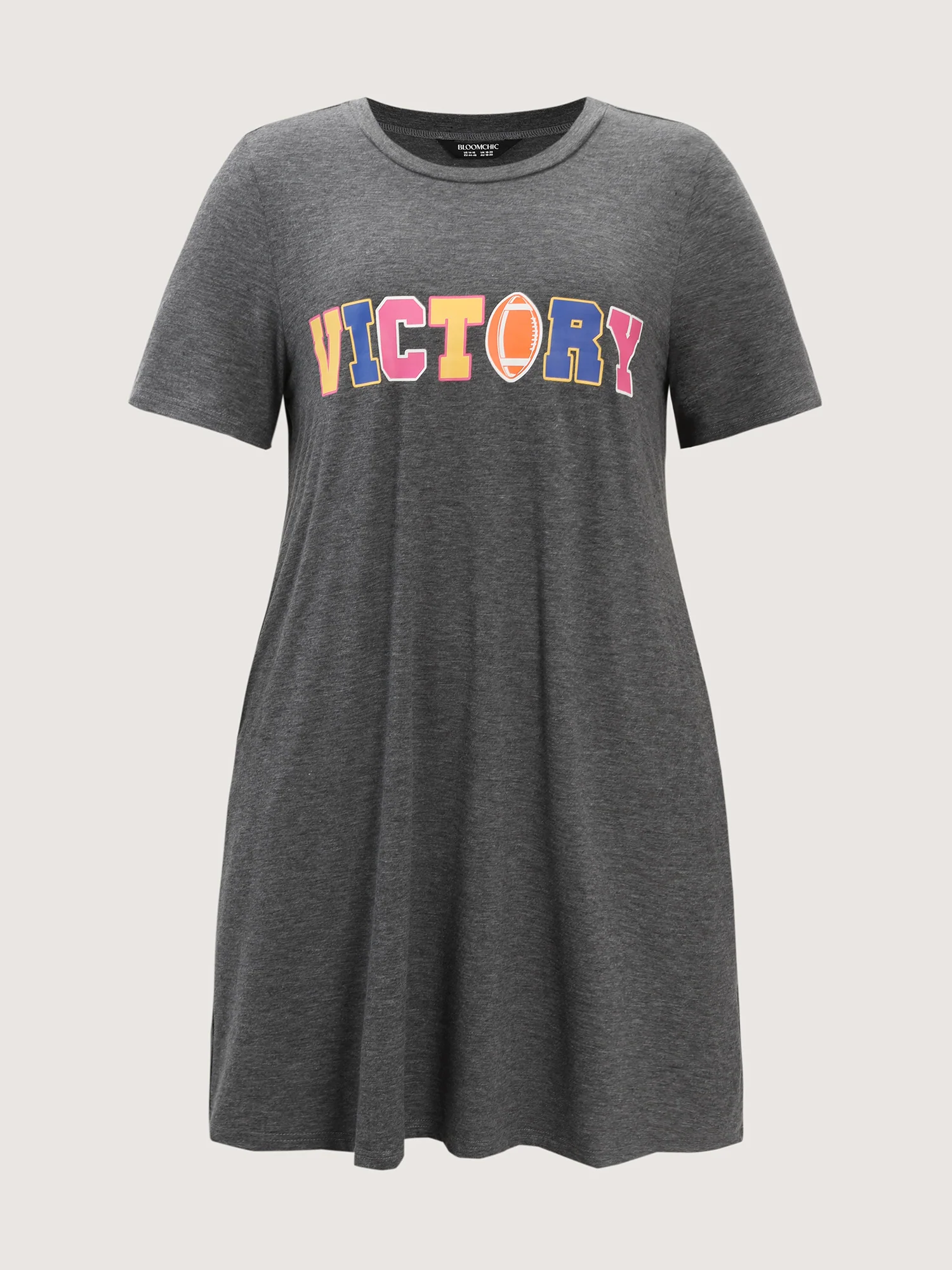 Victory Motif Round Neck Mini Dress - Image 8