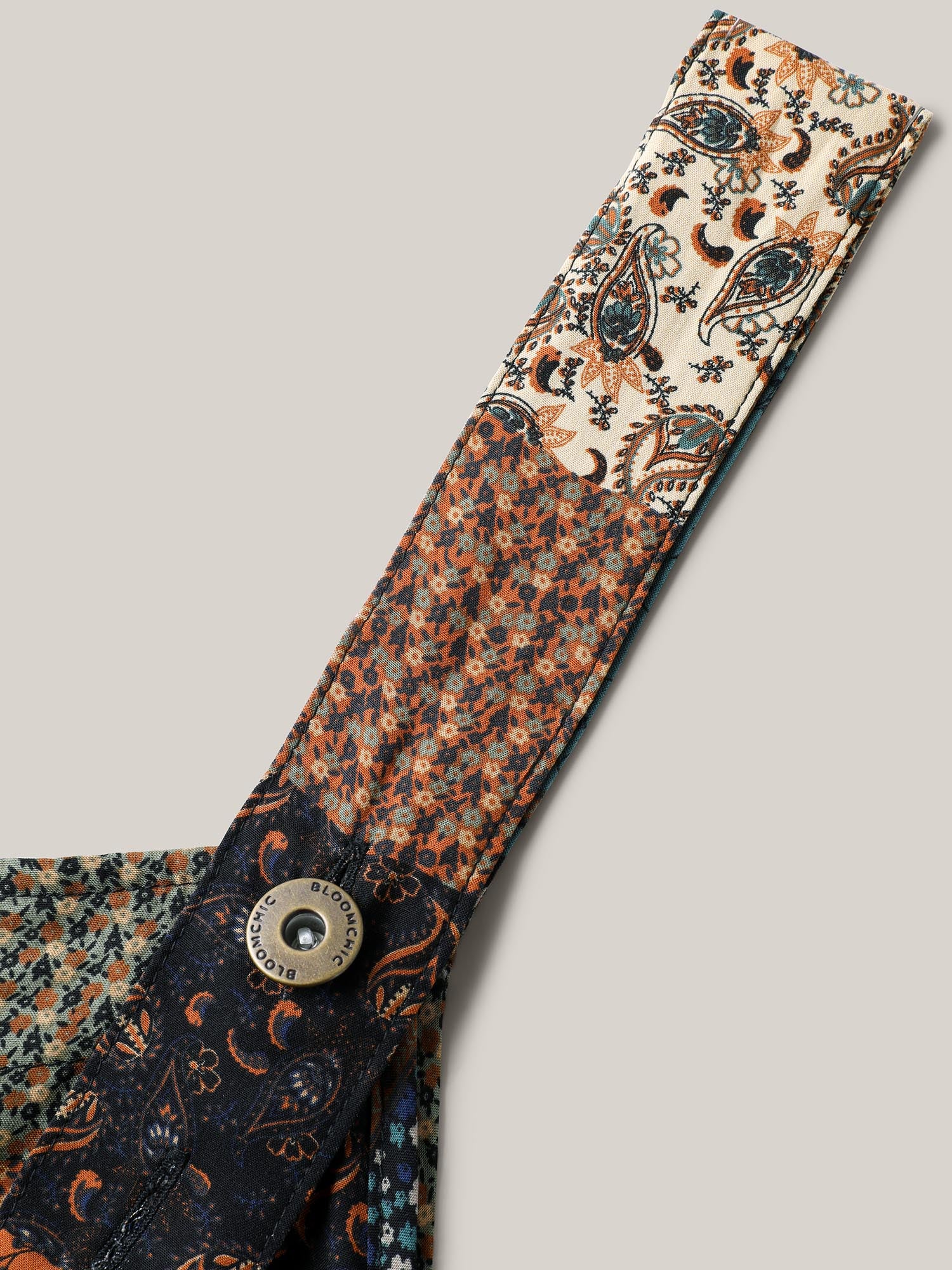Vintage Boho Collage Overall Straps Jumpsuit - Image 7