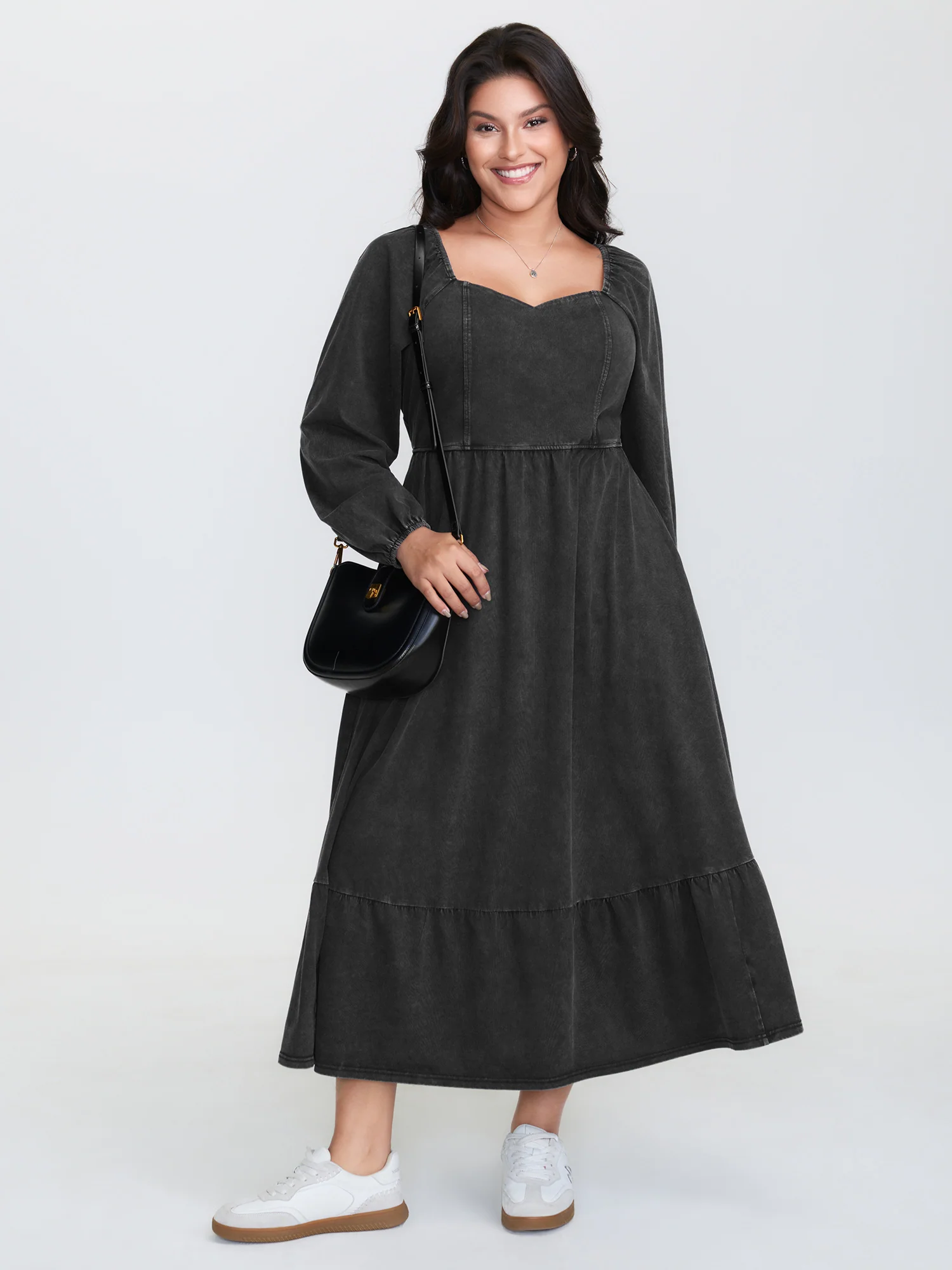 Vintage Cotton Pockets Gathered Back Maxi Dress - Image 2