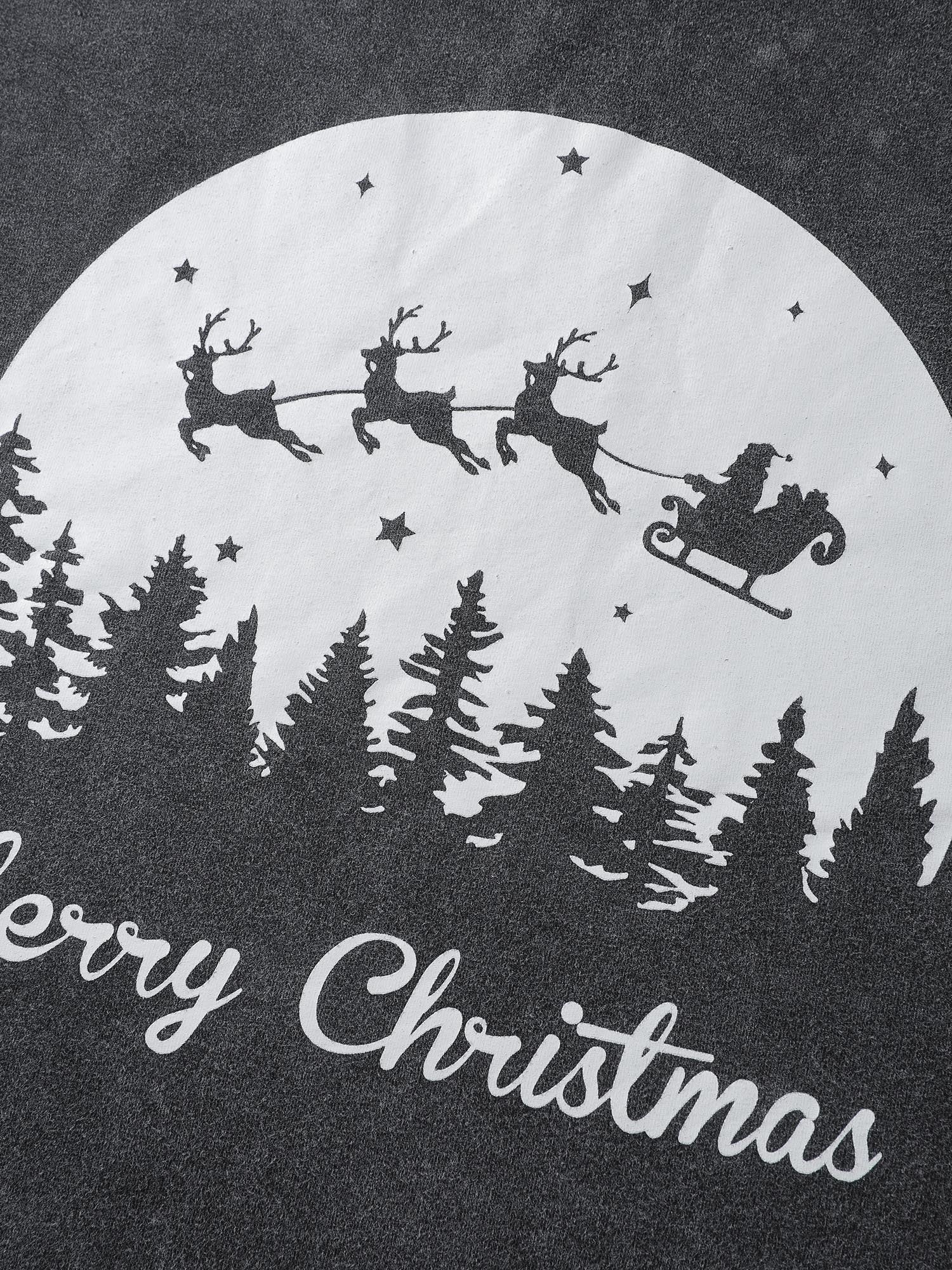 Vintage Cozy Merry Christmas Round Neck T-Shirt - Image 5